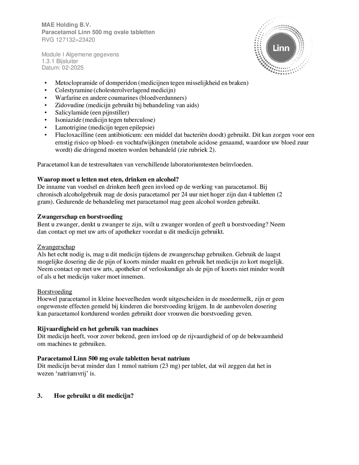 Paracetamol Ovaal afbeelding van document #3, bijsluiter