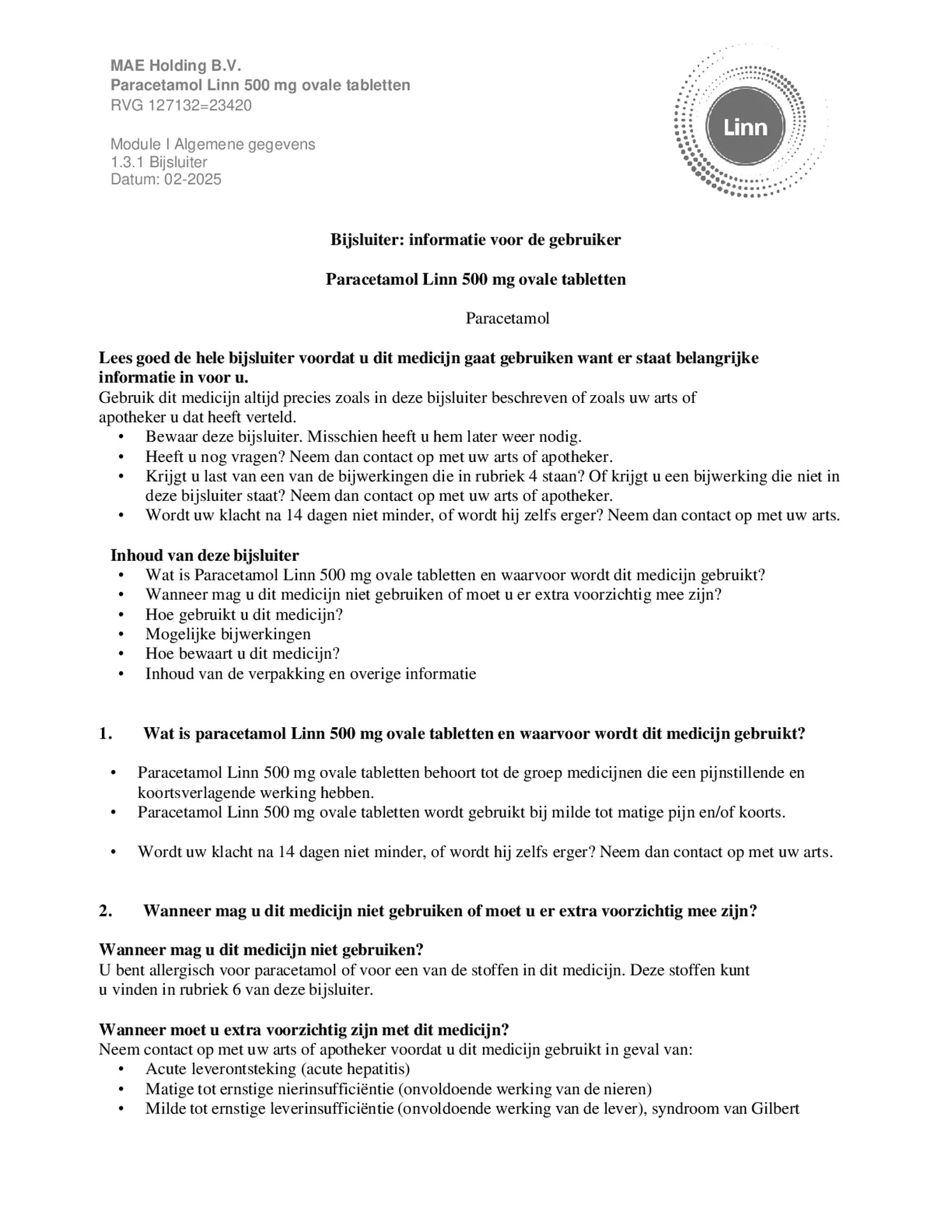 Paracetamol Ovaal afbeelding van document #1, bijsluiter