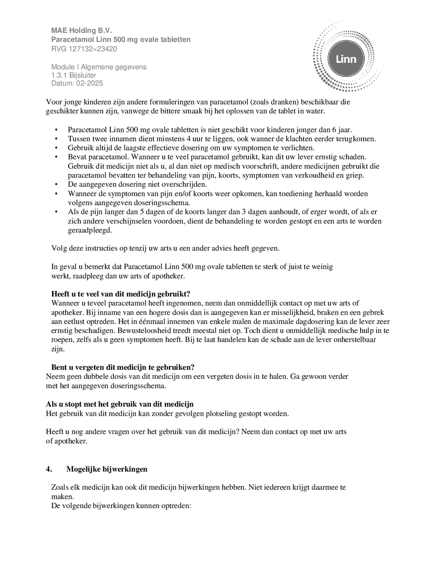 Paracetamol Ovaal afbeelding van document #5, bijsluiter