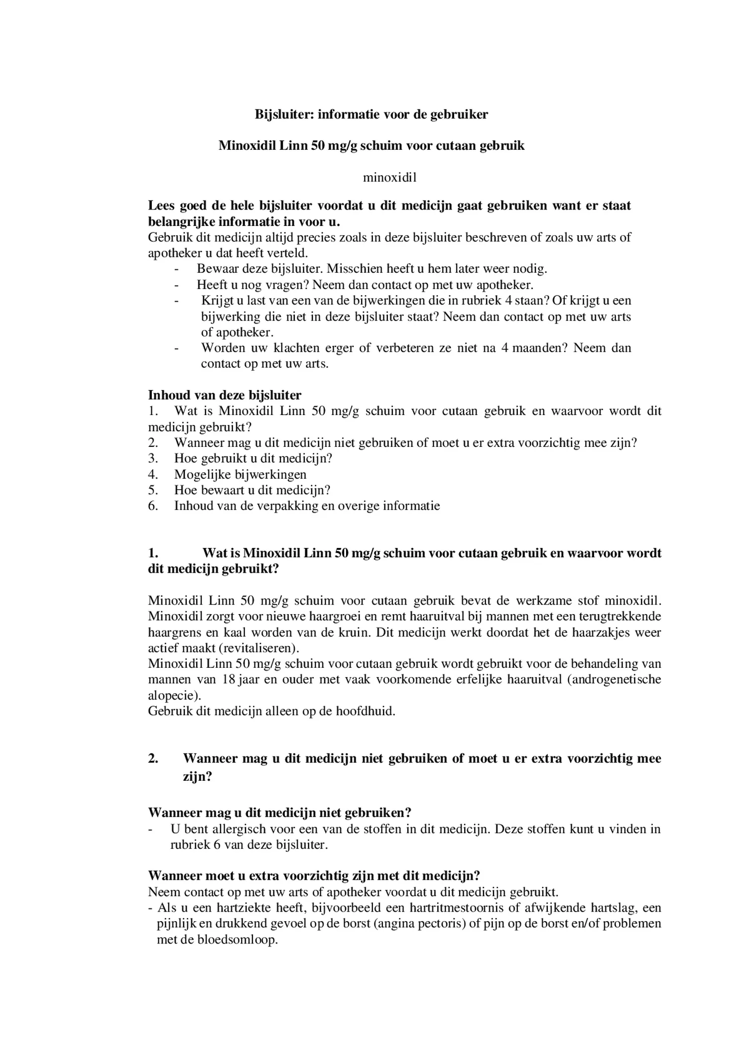 Minoxidil 50mg Foam afbeelding van document #1, bijsluiter