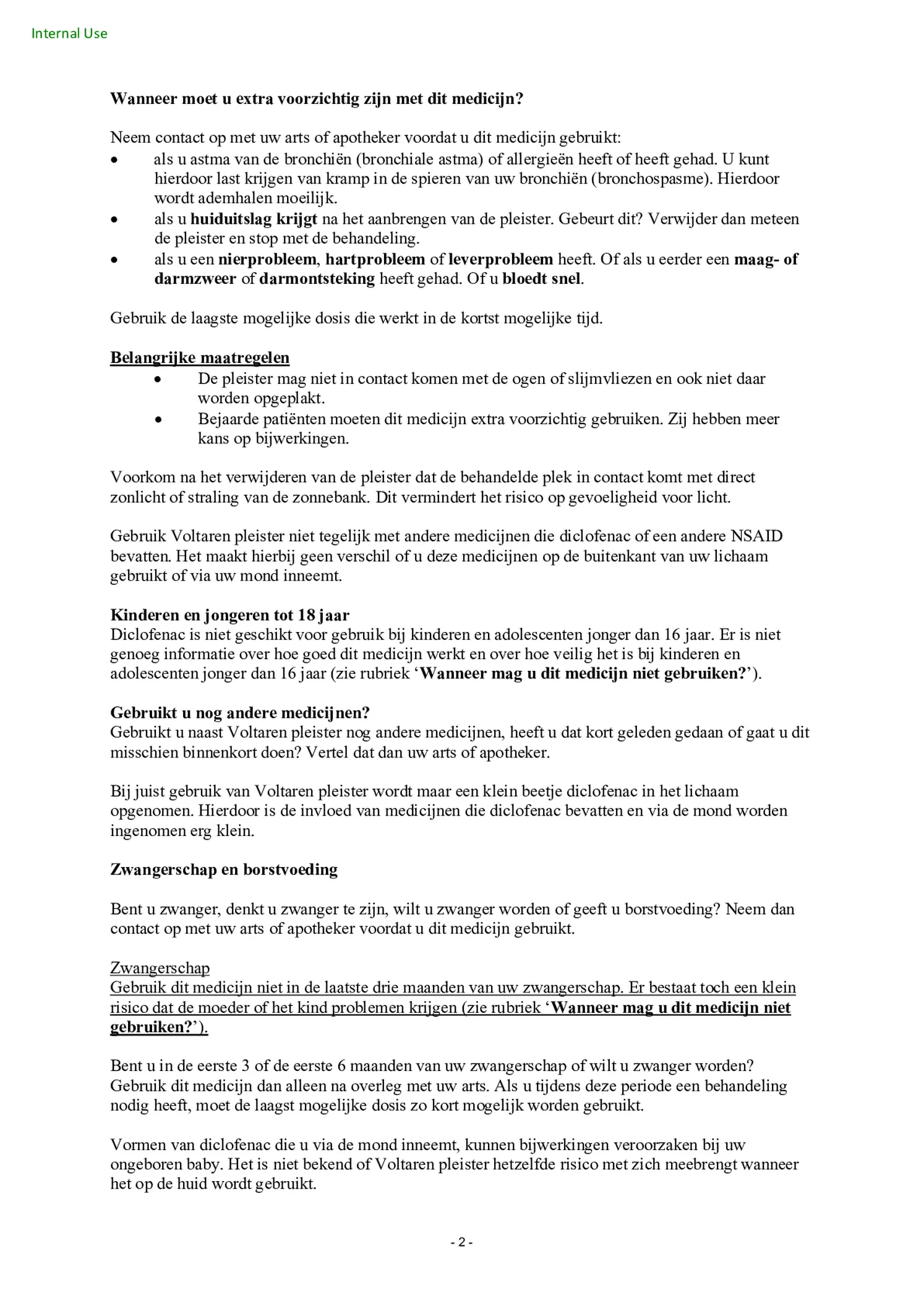 Diclofenac Patch 140mg afbeelding van document #2, bijsluiter