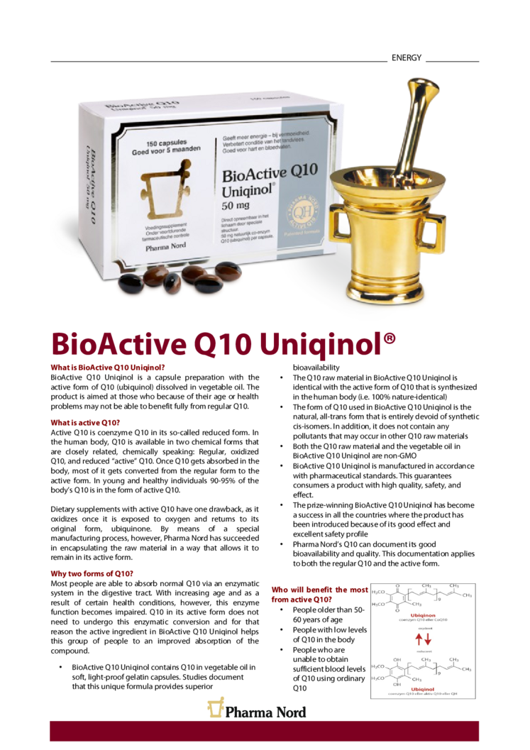 BioActive Uniqinol 50mg QH Capsules afbeelding van document #1, informatiefolder