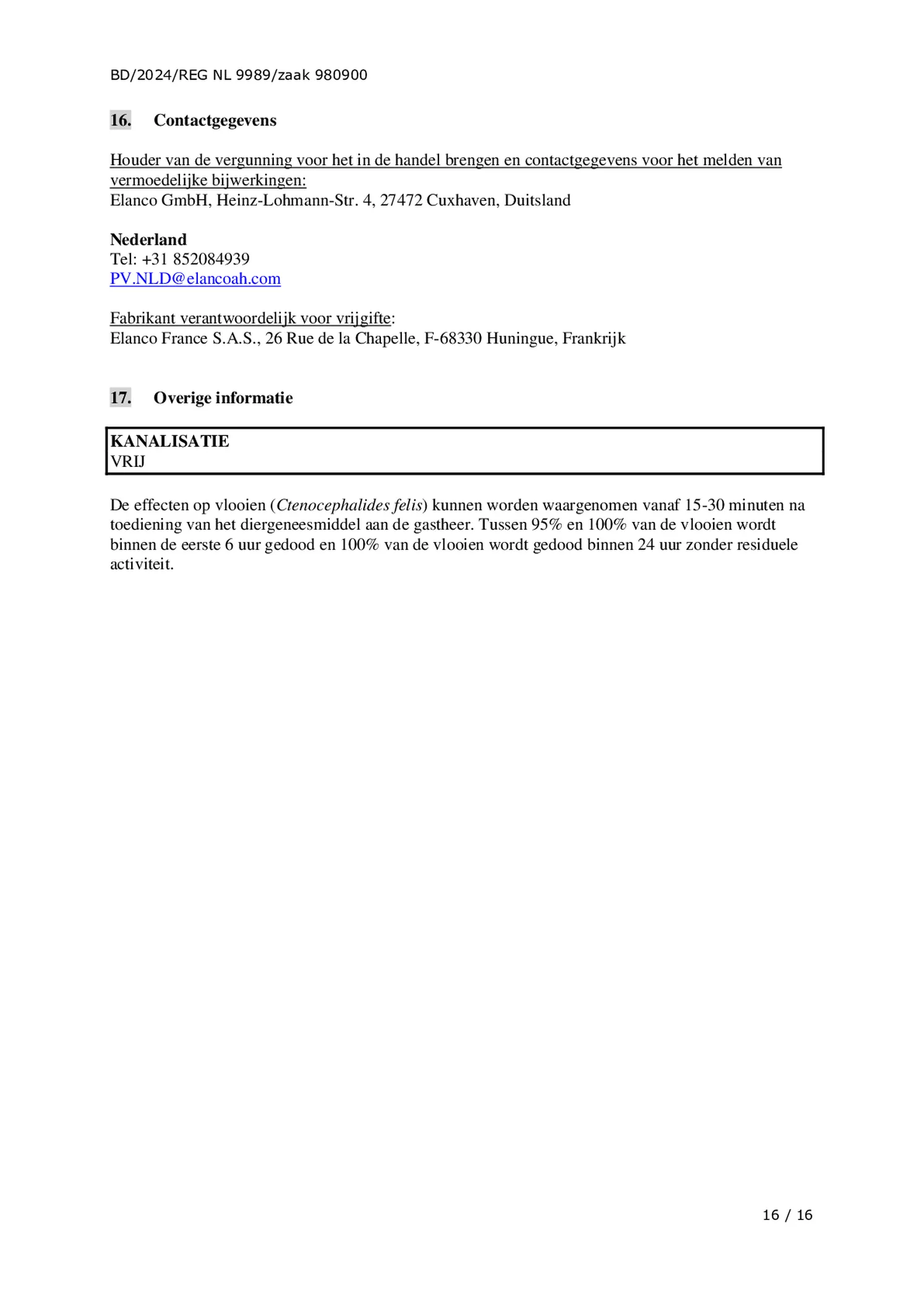 Vlo Kill Tabletten Grote Honden afbeelding van document #16, bijsluiter