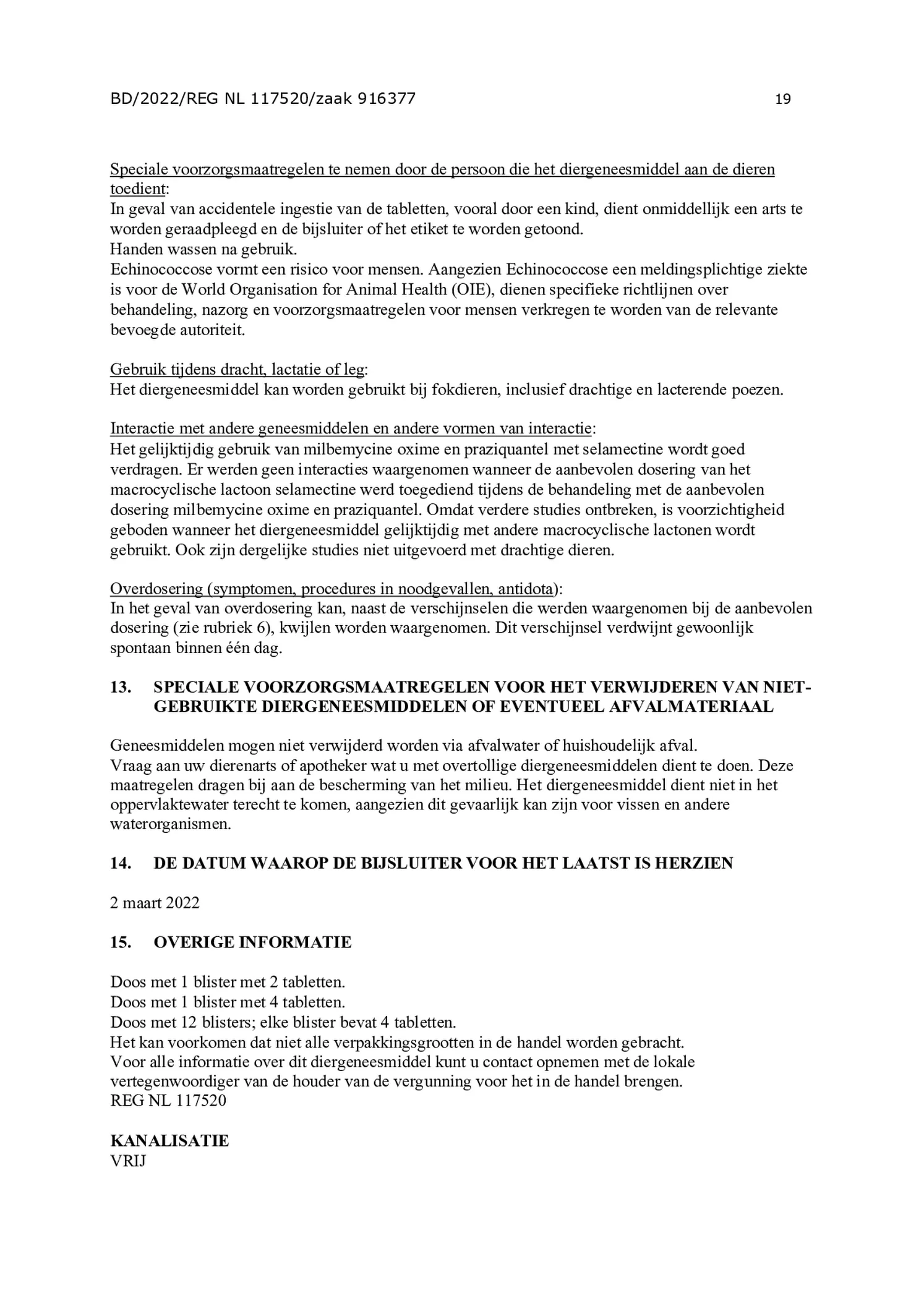 Milquestra Ontwormingsmiddel Katten vanaf 2KG afbeelding van document #19, bijsluiter