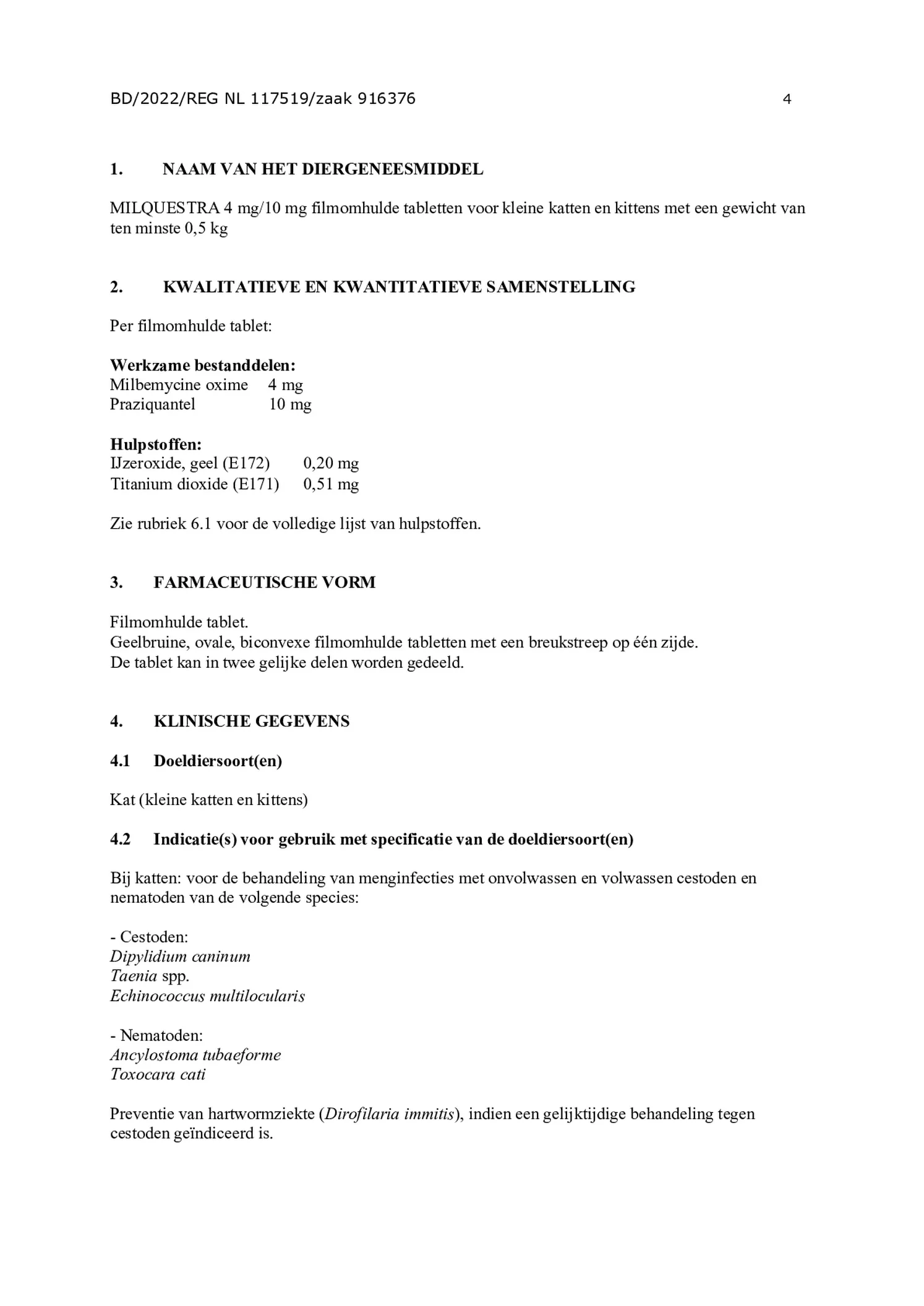Milquestra Ontwormingsmiddel Katten en Kittens 0.5 - 4KG afbeelding van document #4, bijsluiter