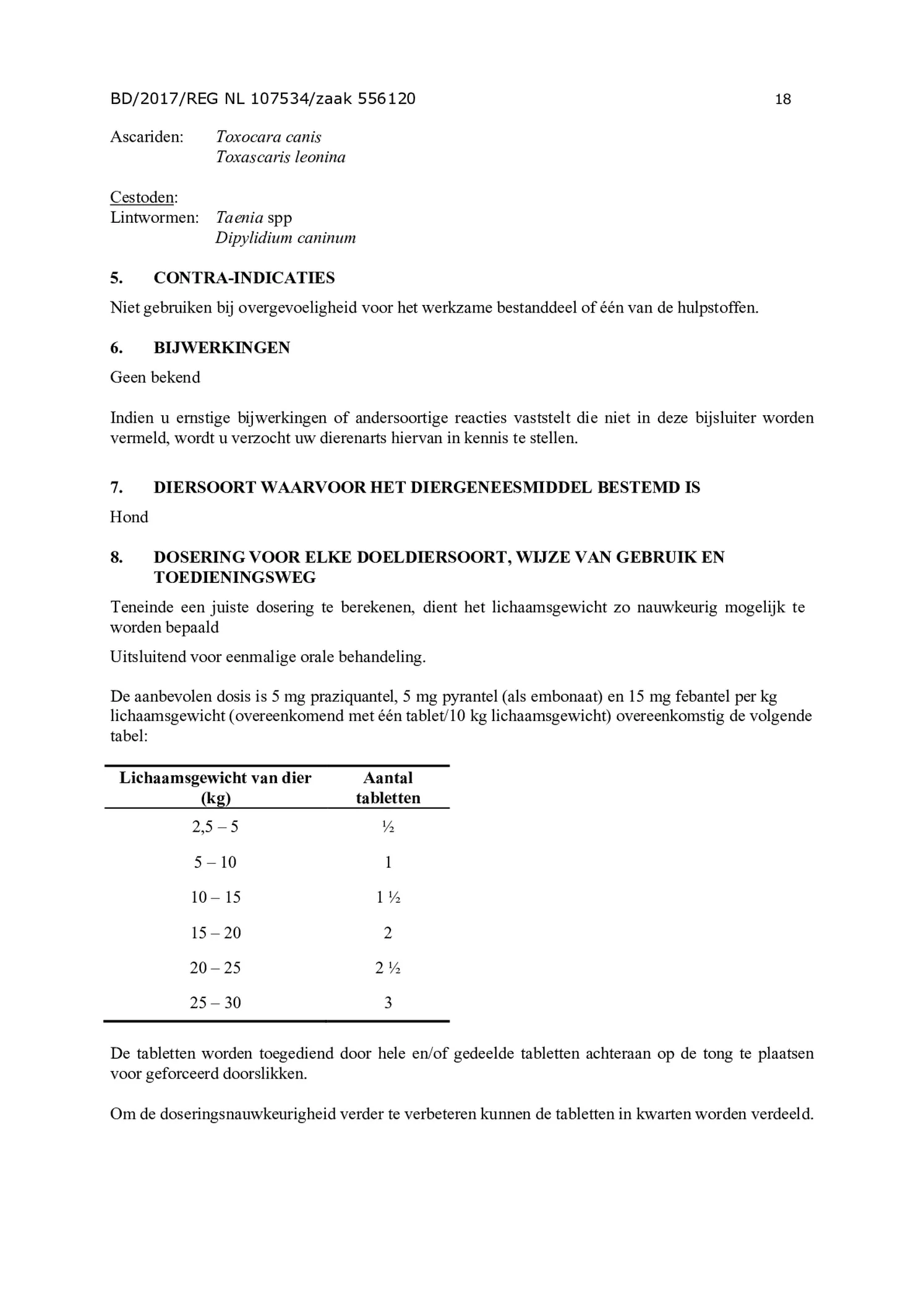 Wormtabletten all-in-one Honden vanaf 2.5KG afbeelding van document #18, bijsluiter