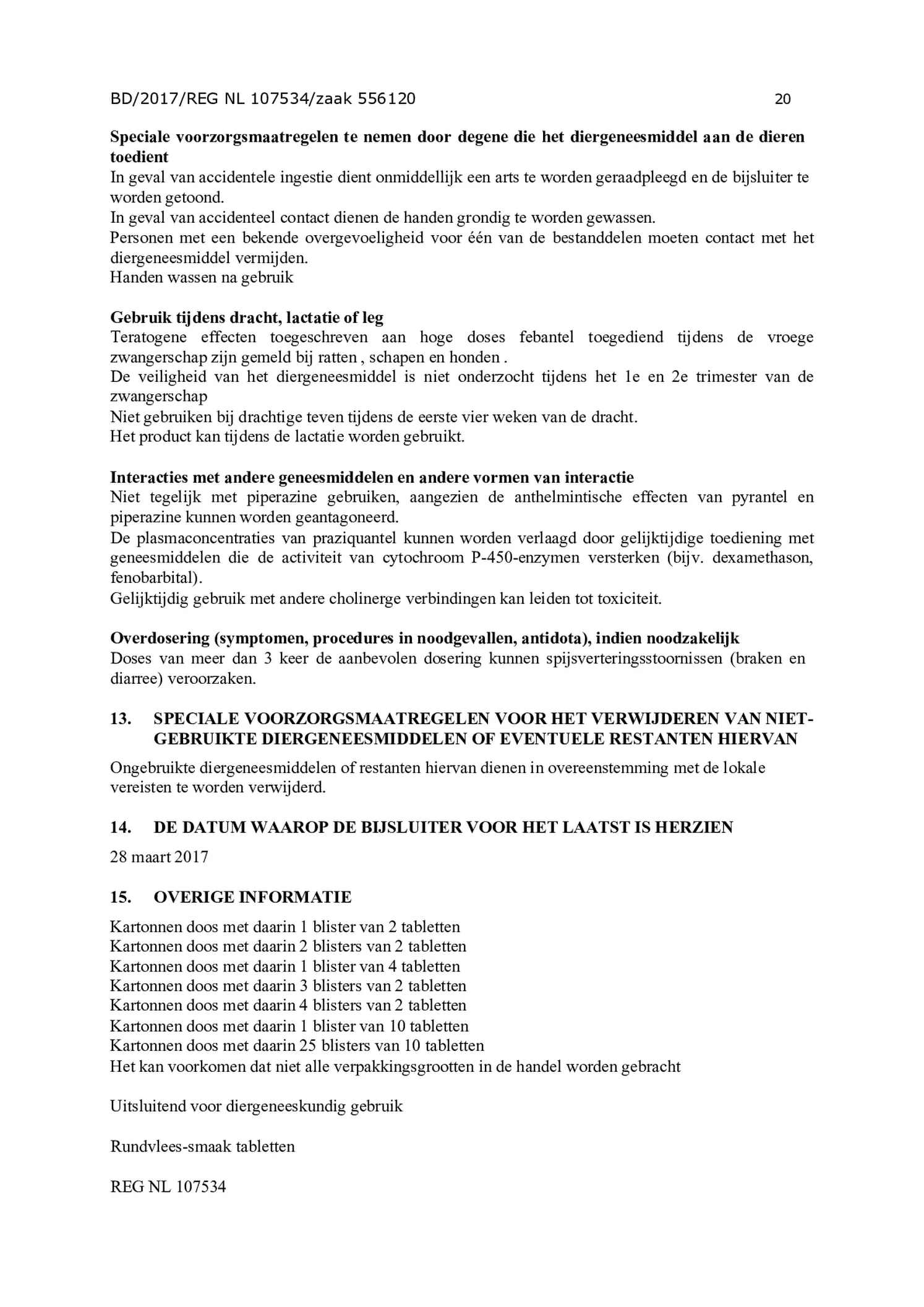 Wormtabletten all-in-one Honden vanaf 2.5KG afbeelding van document #20, bijsluiter