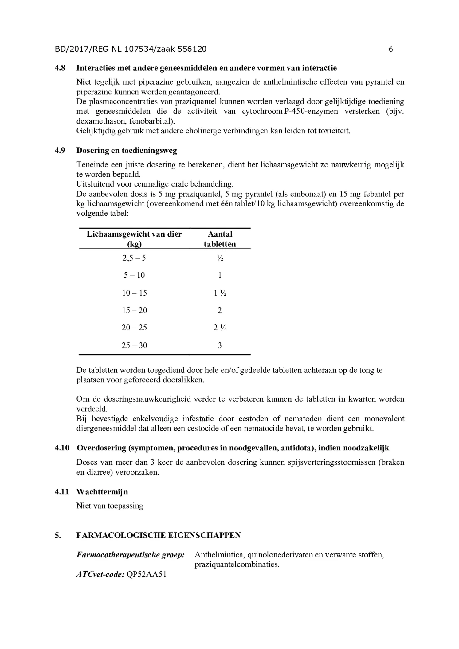 Wormtabletten all-in-one Honden vanaf 2.5KG afbeelding van document #6, bijsluiter