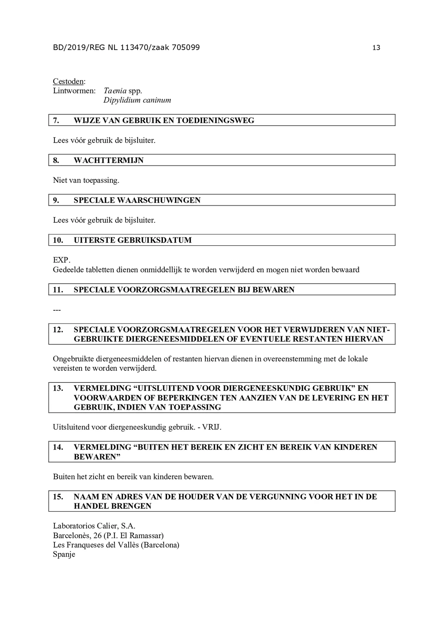 Wormtabletten all-in-one Honden vanaf 17.5KG afbeelding van document #13, bijsluiter