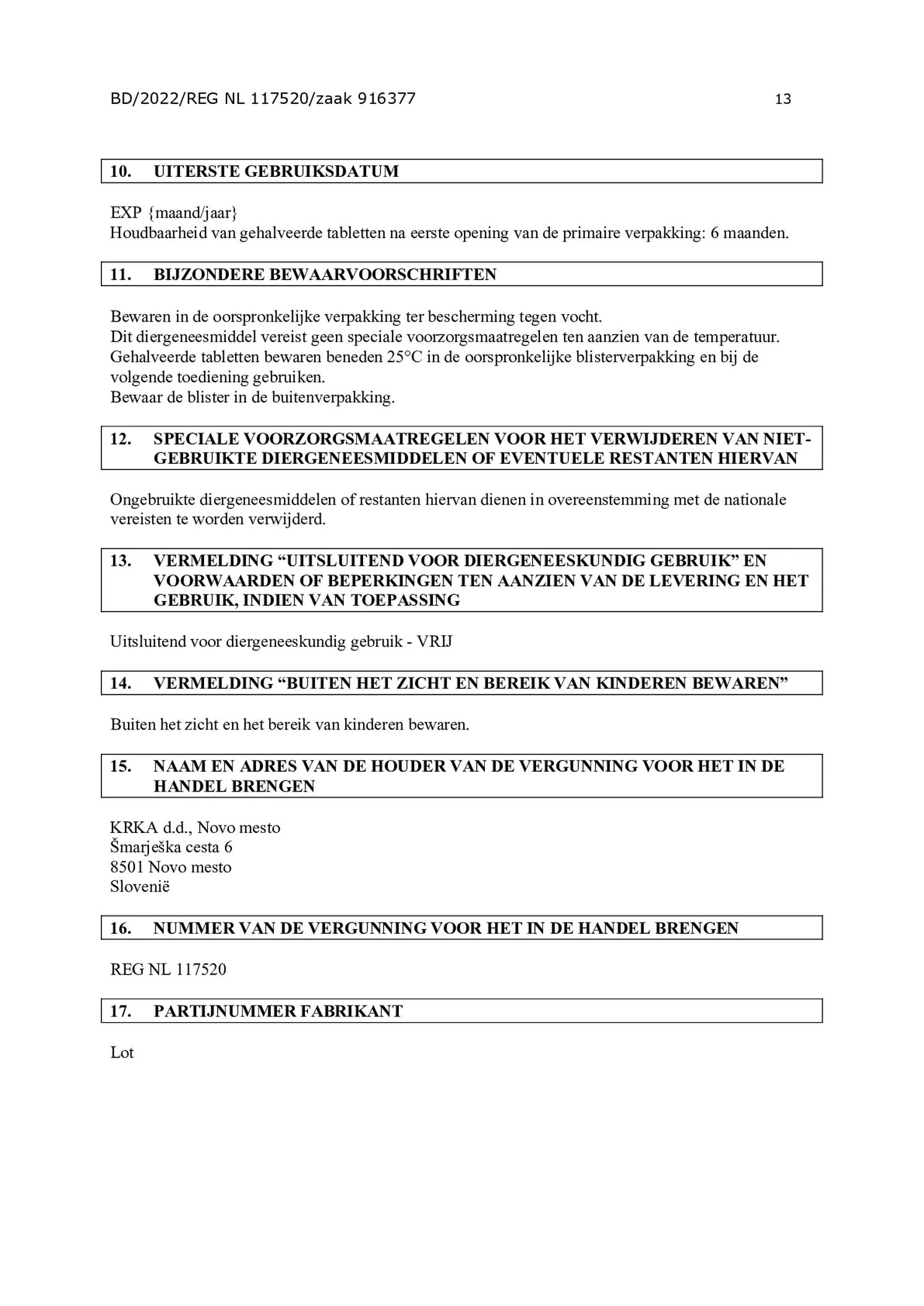 Milquestra Ontwormingsmiddel Katten vanaf 2KG - afbeelding van document #13, bijsluiter
