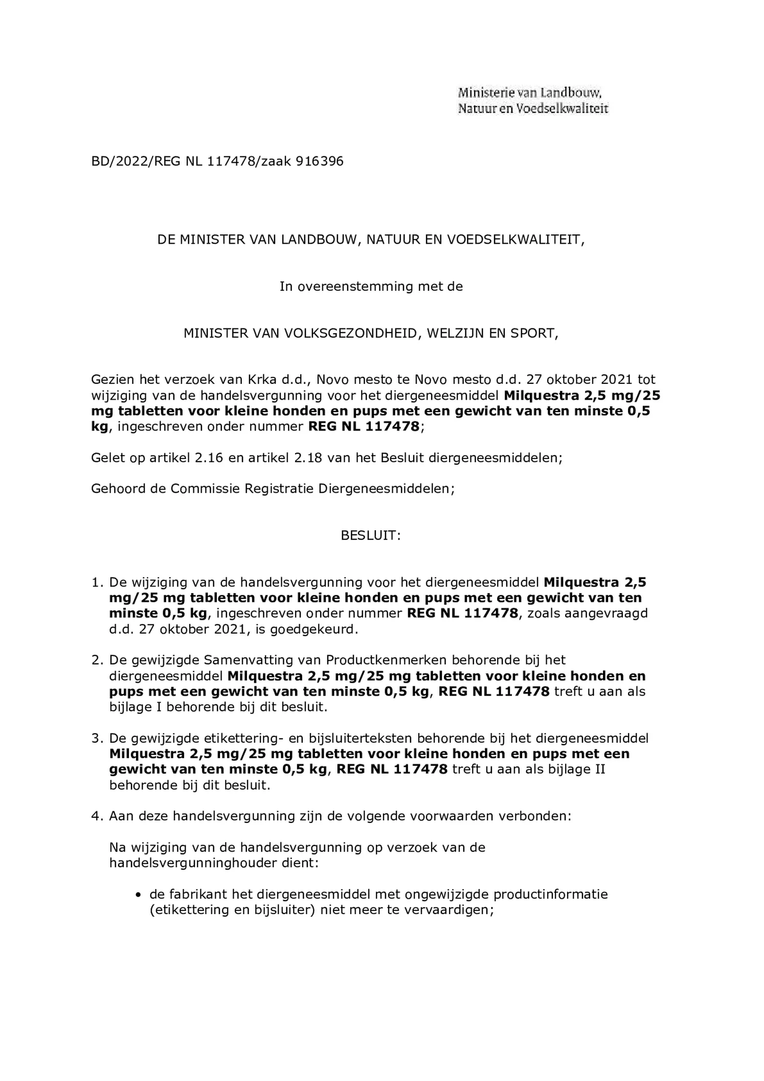 Milquestra Ontwormingsmiddel Honden 0.5 - 10KG afbeelding van document #1, bijsluiter