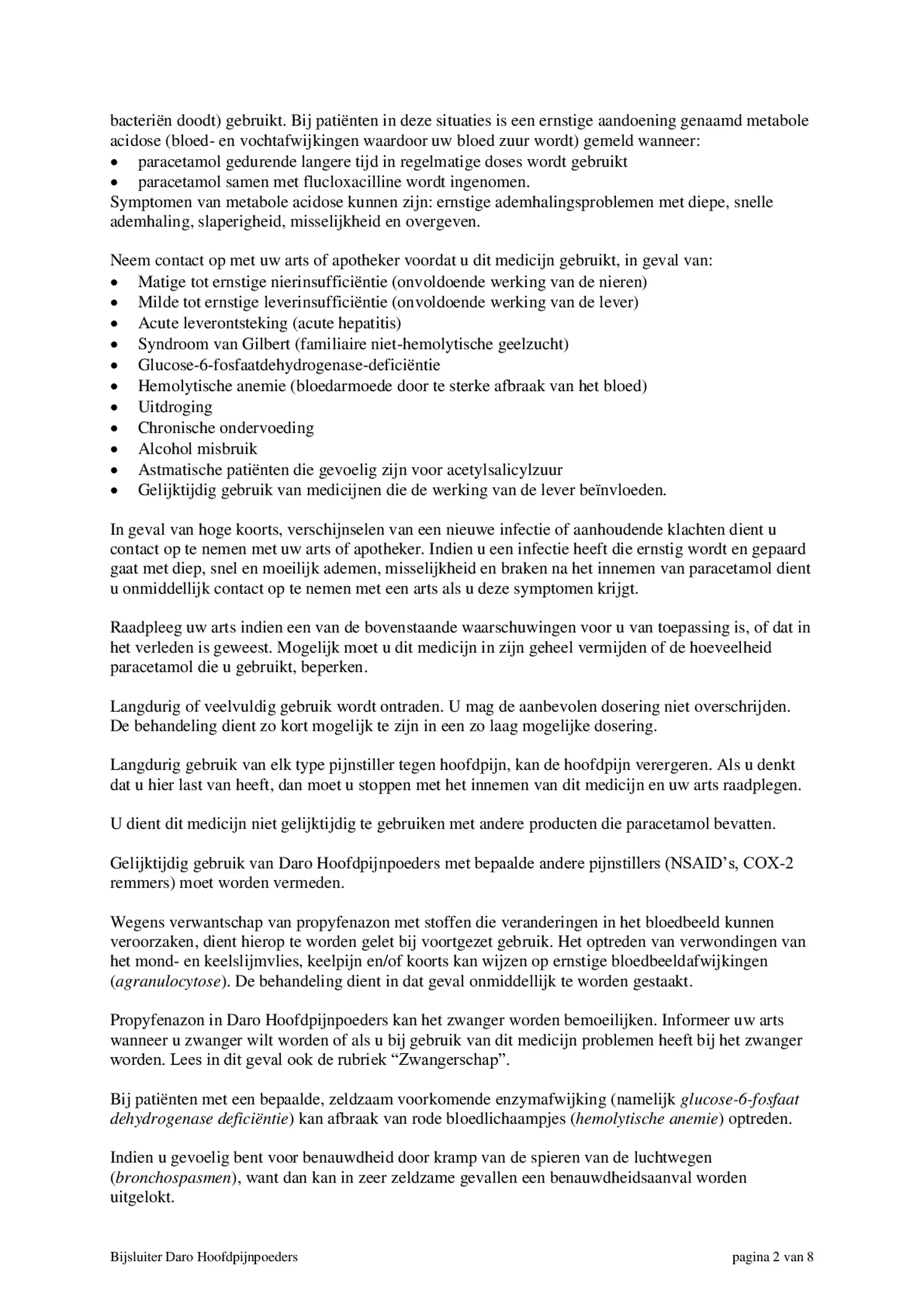 Hoofdpijnpoeders afbeelding van document #2, bijsluiter
