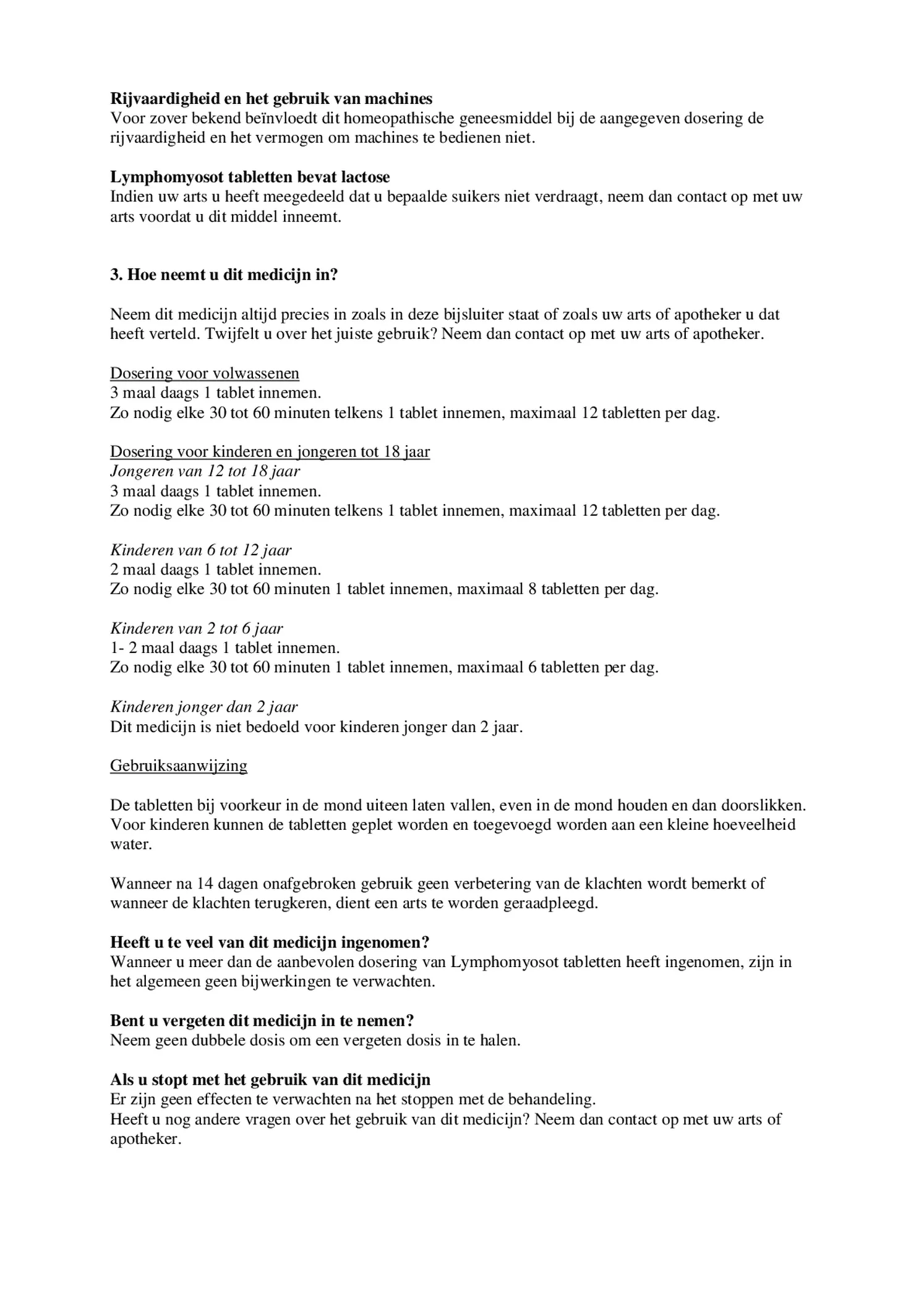 Lymphomyosot Tabletten afbeelding van document #2, bijsluiter