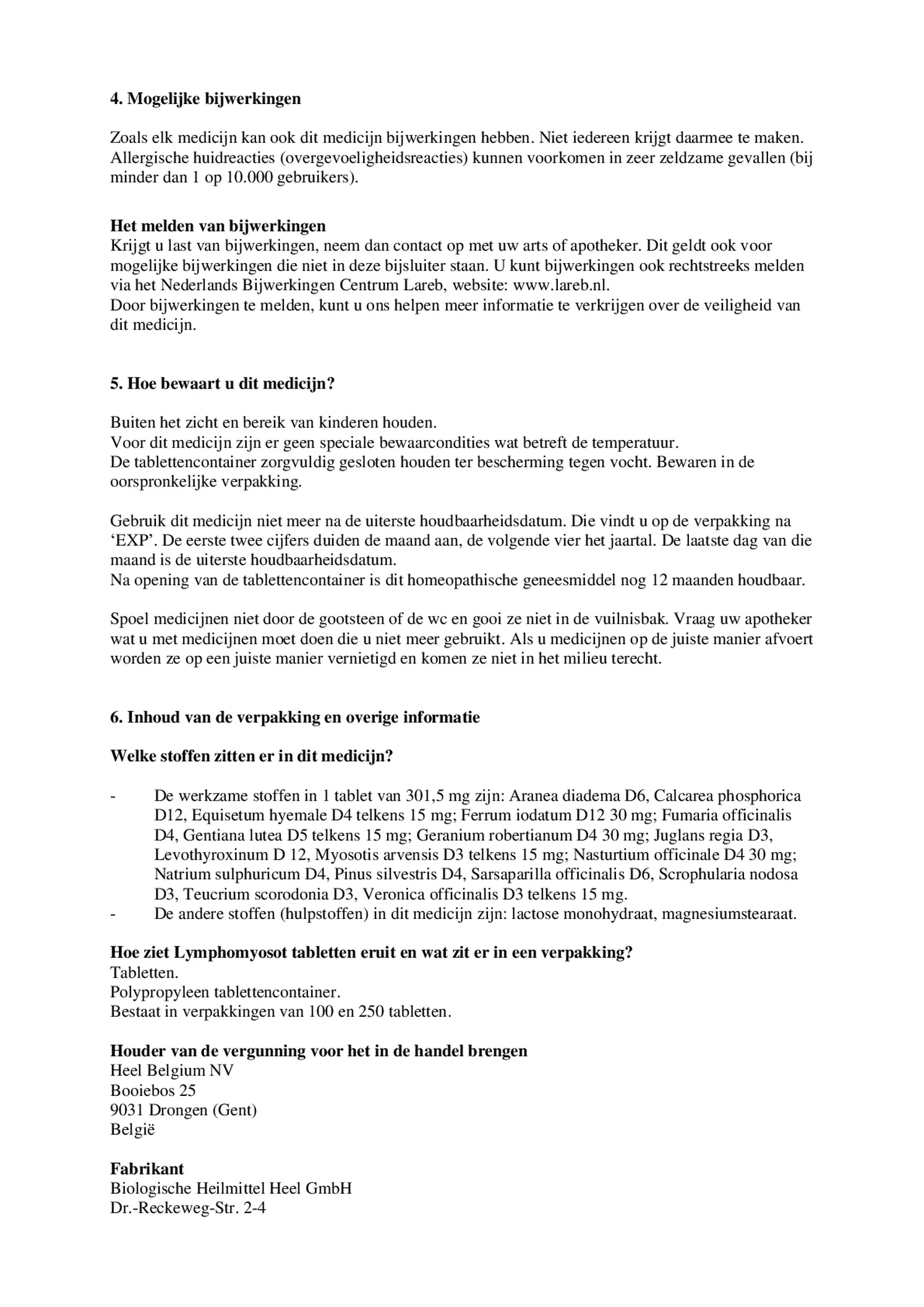 Lymphomyosot Tabletten afbeelding van document #3, bijsluiter