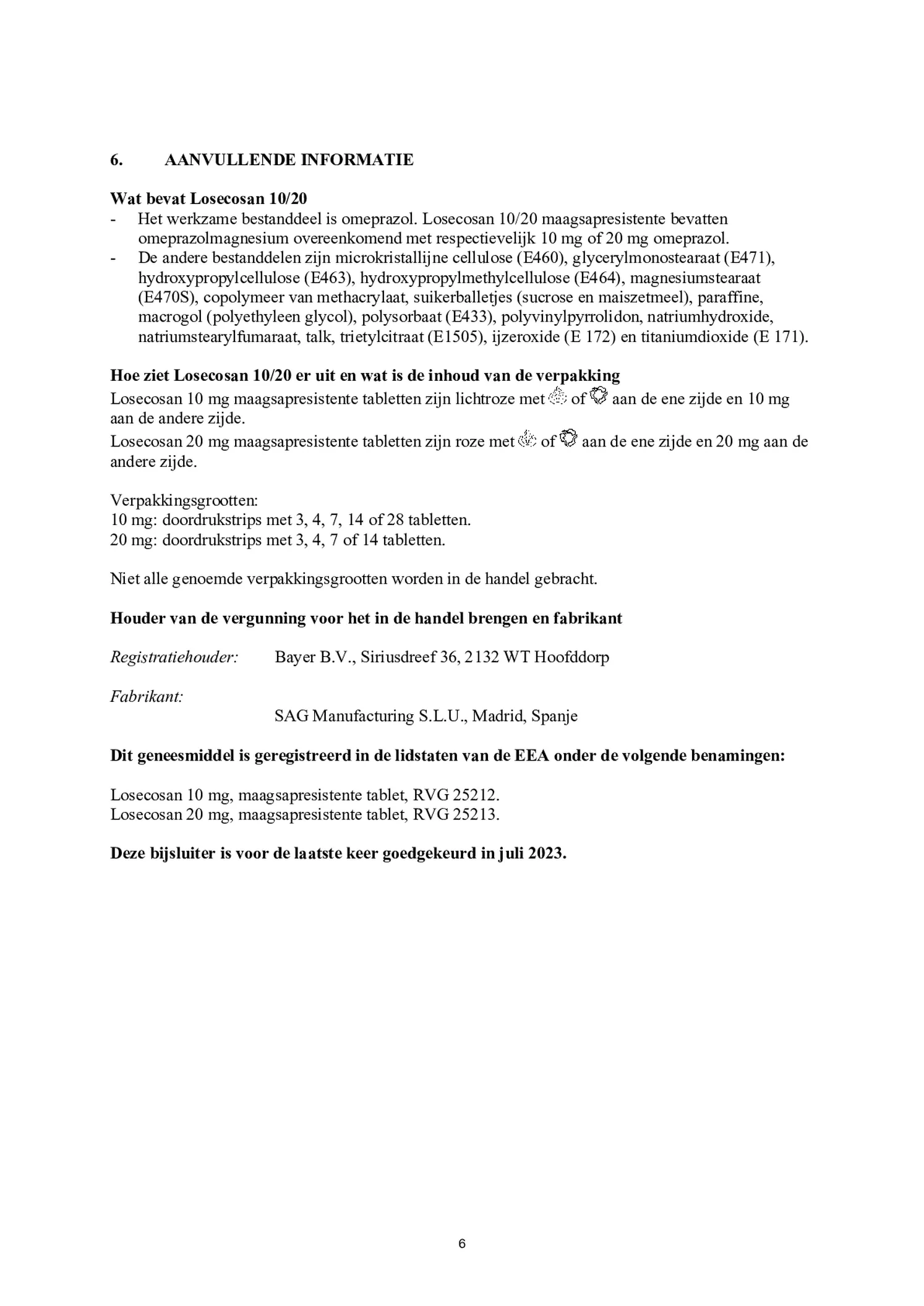 Omeprazol 20mg Tabletten afbeelding van document #6, bijsluiter