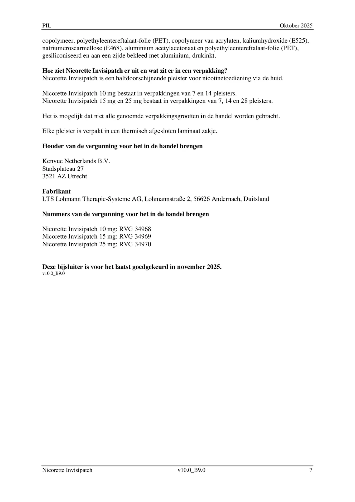 Pleister 10mg Invisipatch afbeelding van document #7, bijsluiter