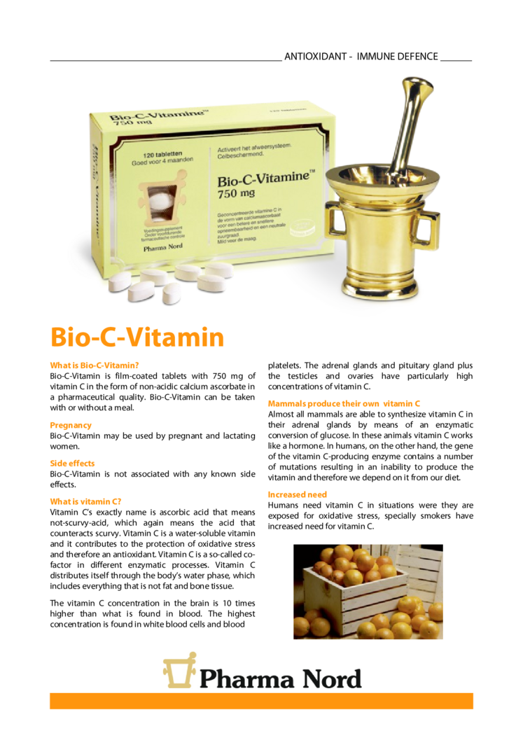 Bio-C-Vitamine Tabletten afbeelding van document #1, informatiefolder