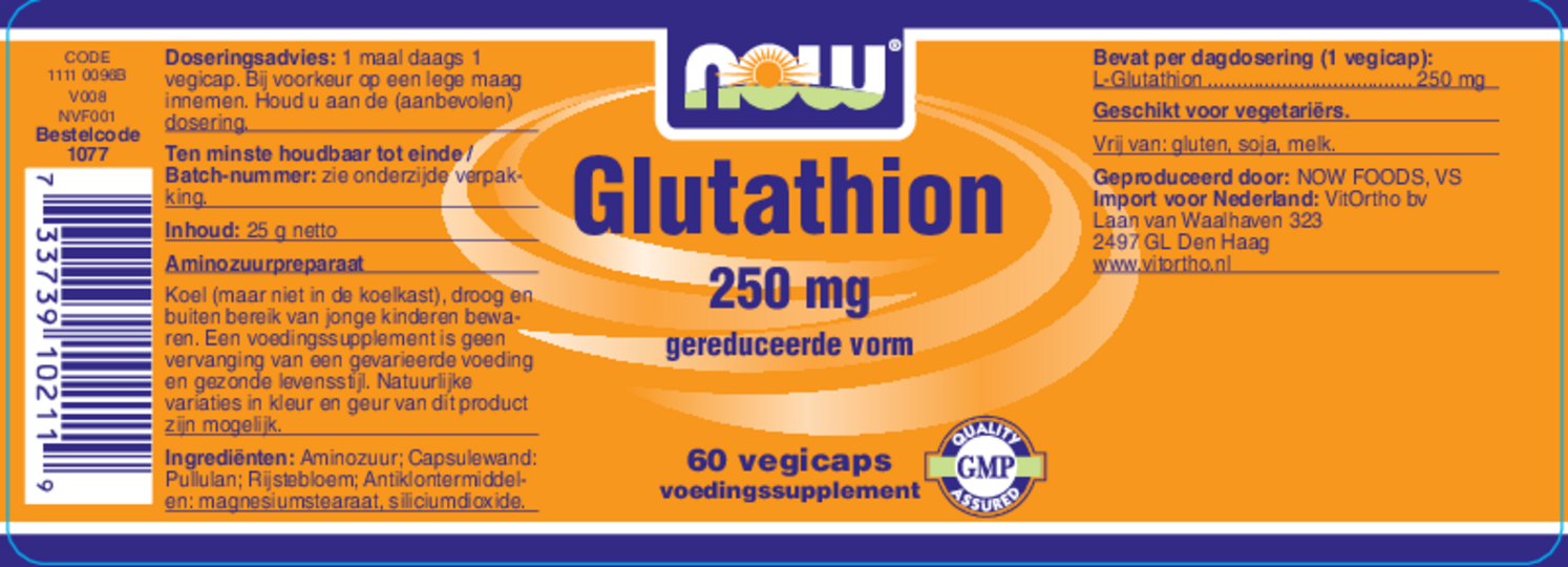 Glutathion 250mg Capsules afbeelding van document #1, etiket