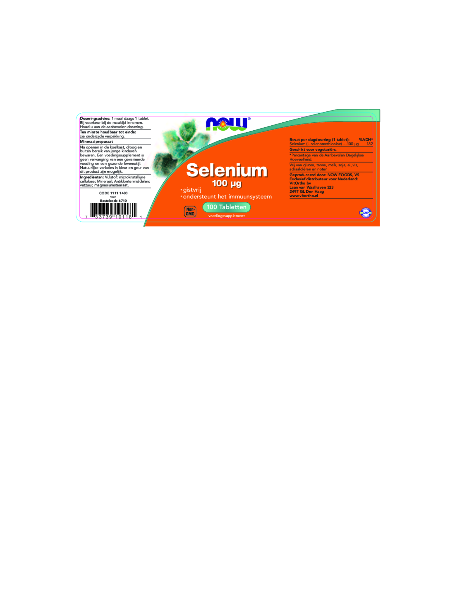 Selenium 100 μg Tabletten afbeelding van document #1, etiket