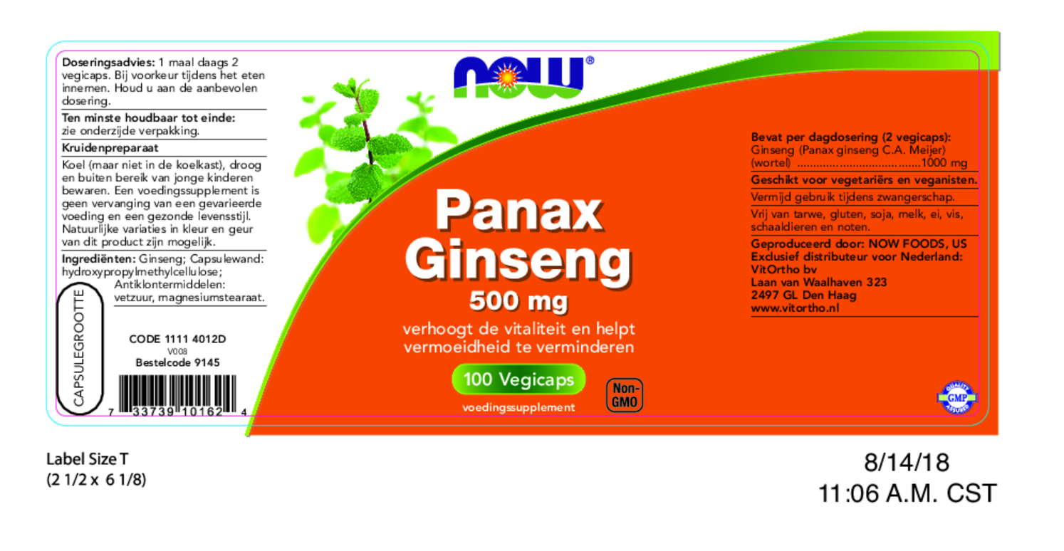 Panax Ginseng Vegicaps afbeelding van document #1, etiket