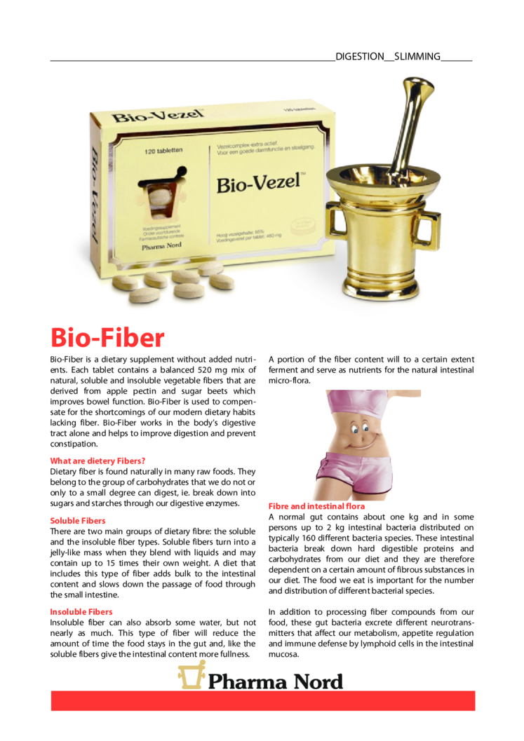 Bio-Fiber Tabletten afbeelding van document #1, informatiefolder