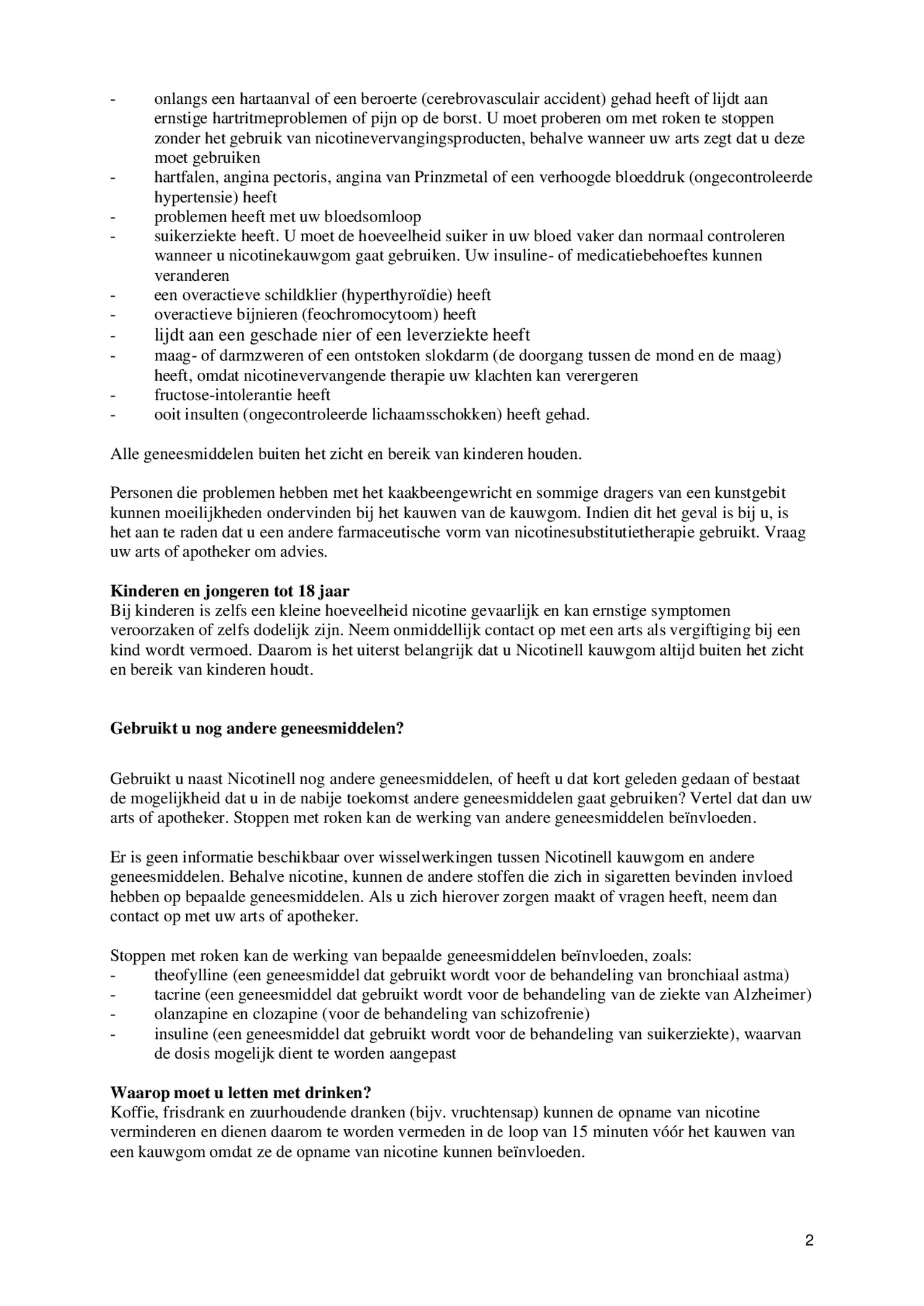 Kauwgum Cool Mint 2 mg -  voor stoppen met roken afbeelding van document #2, bijsluiter