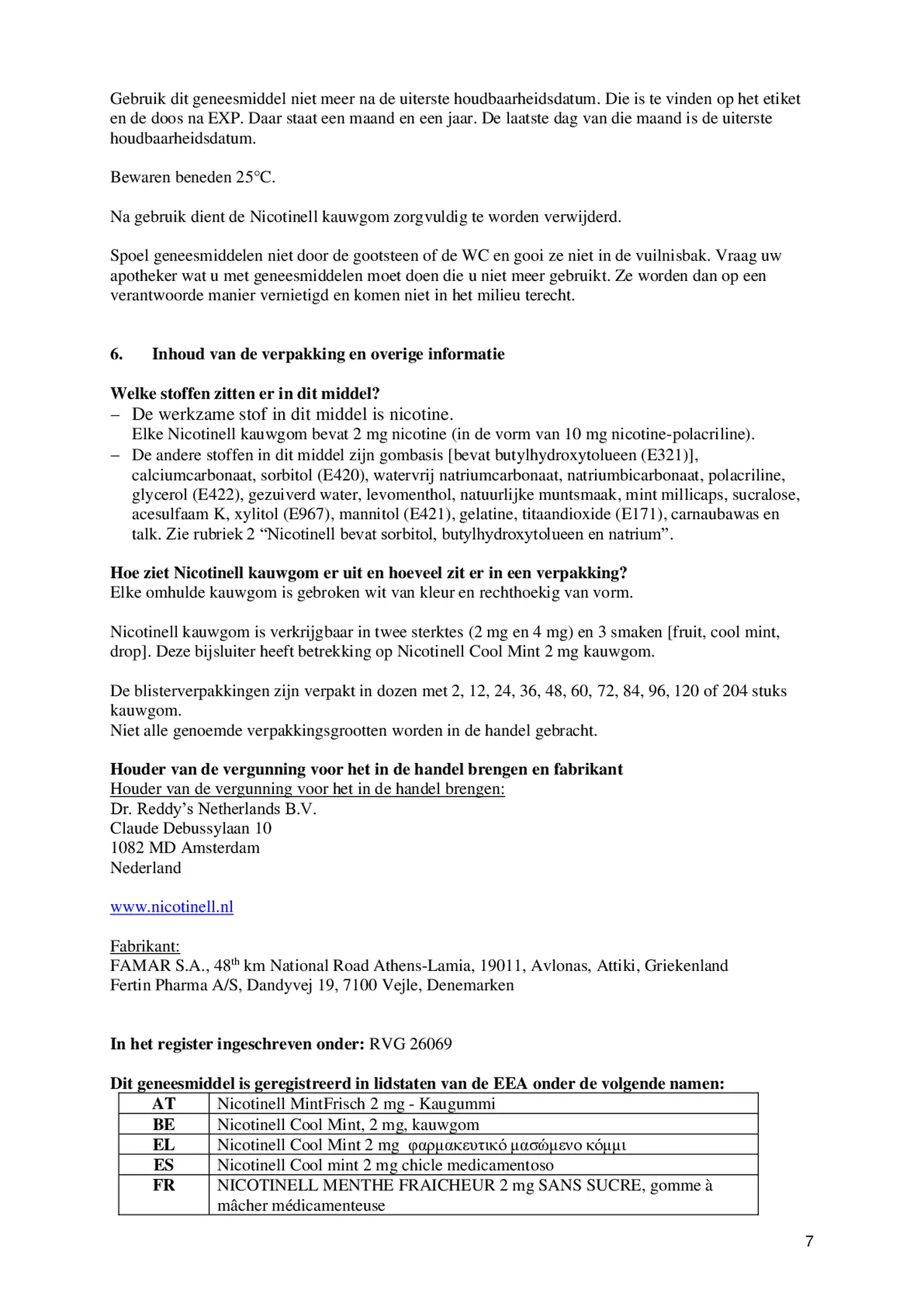 Kauwgum Cool Mint 2 mg - voor stoppen met roken afbeelding van document #7, bijsluiter