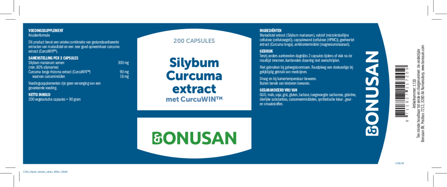 Silybum-Curcuma extract Capsules afbeelding van document #1, etiket
