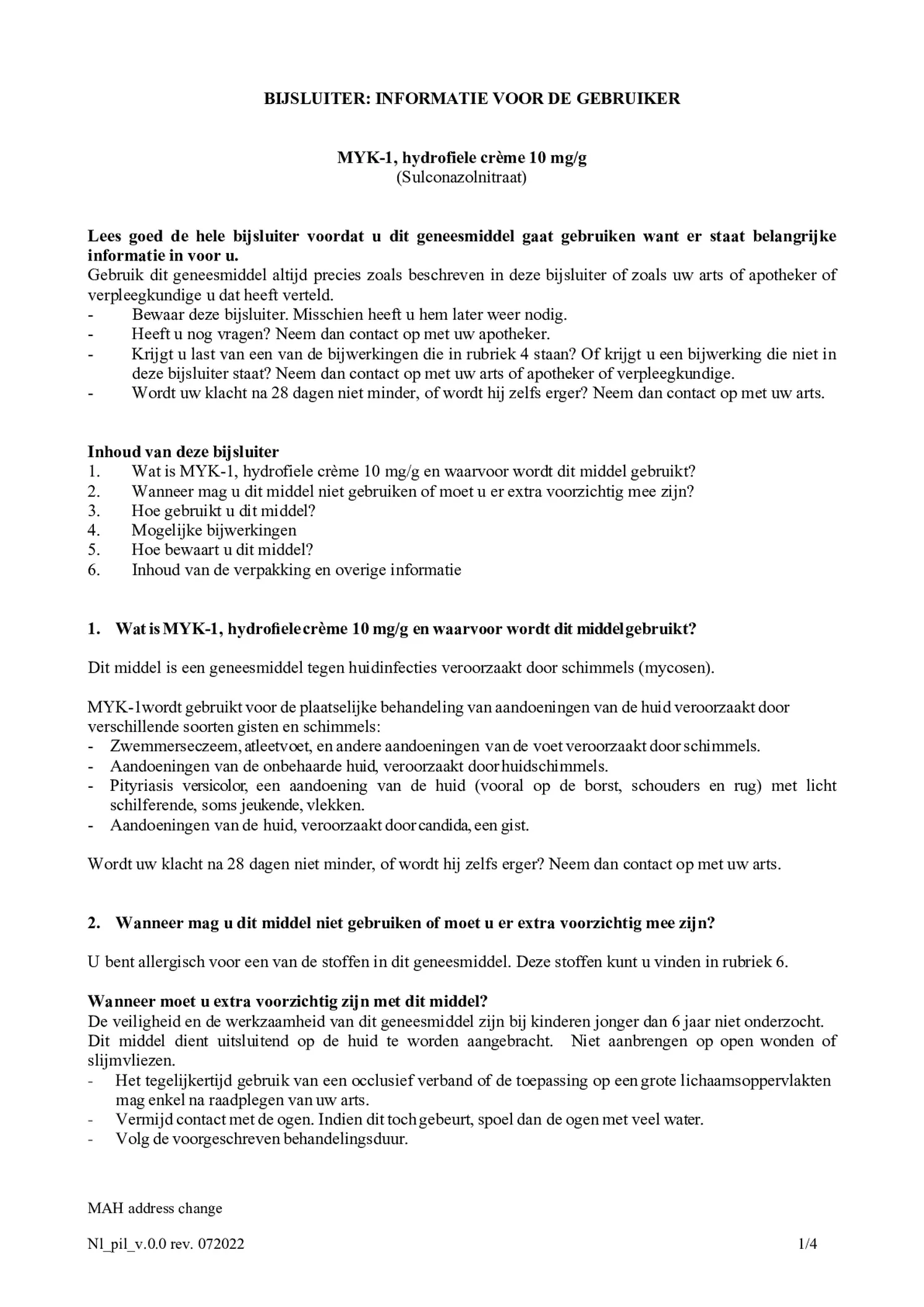 hydrofiele crème 10mg/g - bij schimmelinfecties van de huid - afbeelding van document #1, bijsluiter