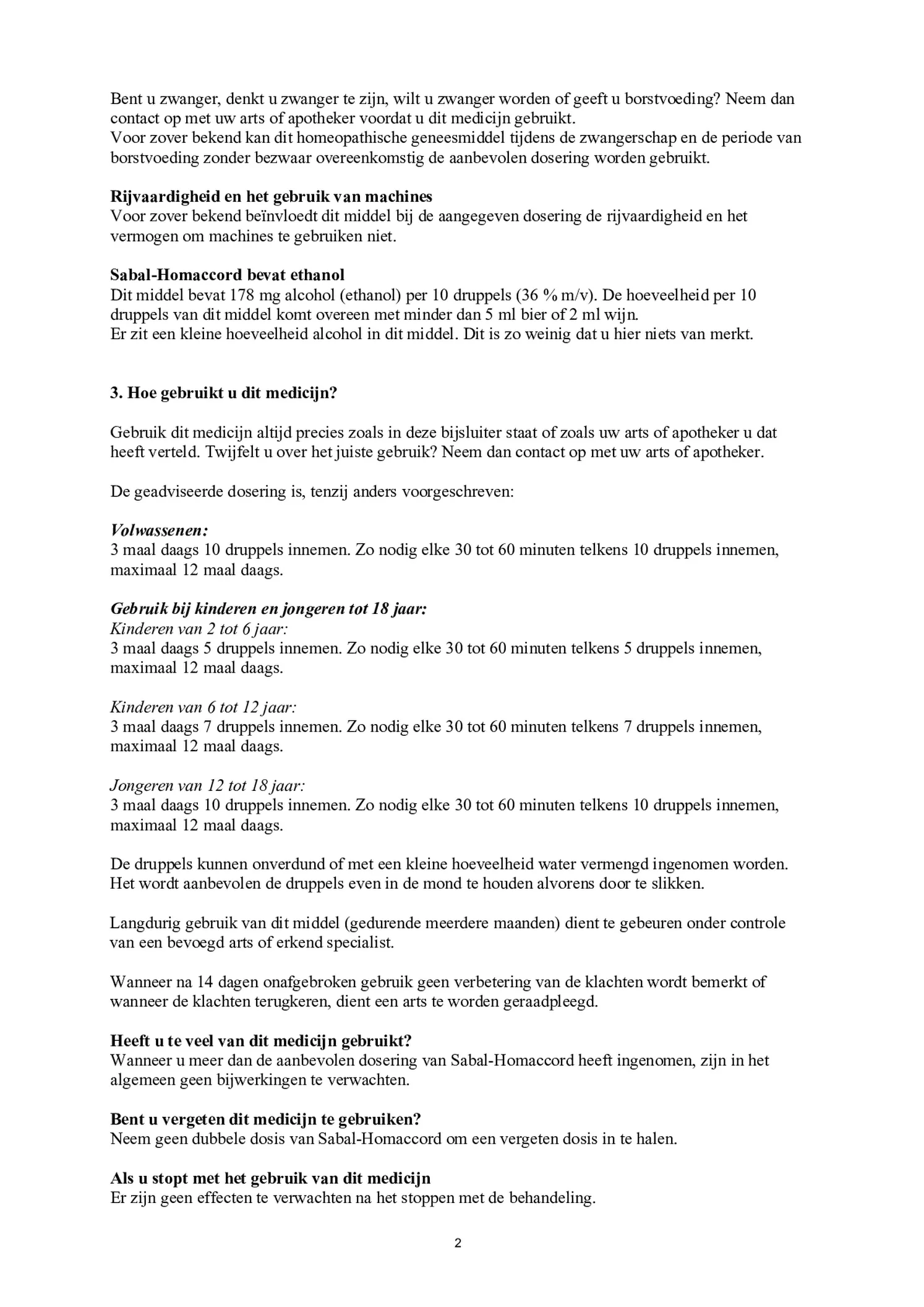 Sabal-Homaccord afbeelding van document #2, bijsluiter