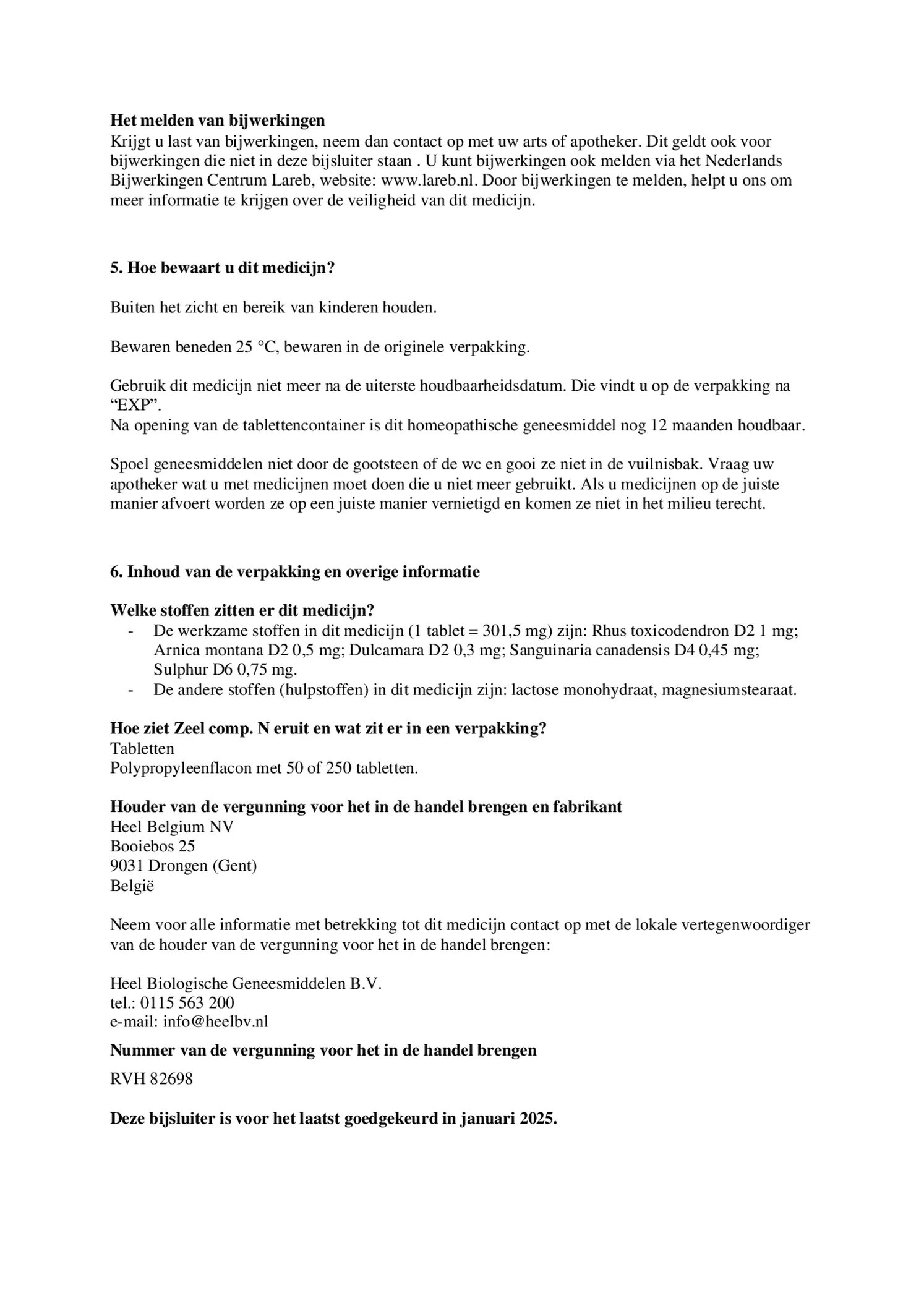 Zeel Compositum N Tabletten afbeelding van document #3, bijsluiter