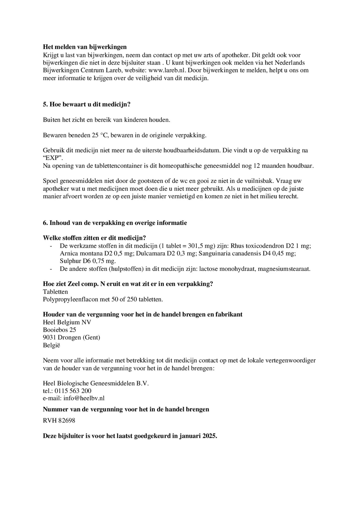 Zeel Compositum N Tabletten afbeelding van document #3, bijsluiter