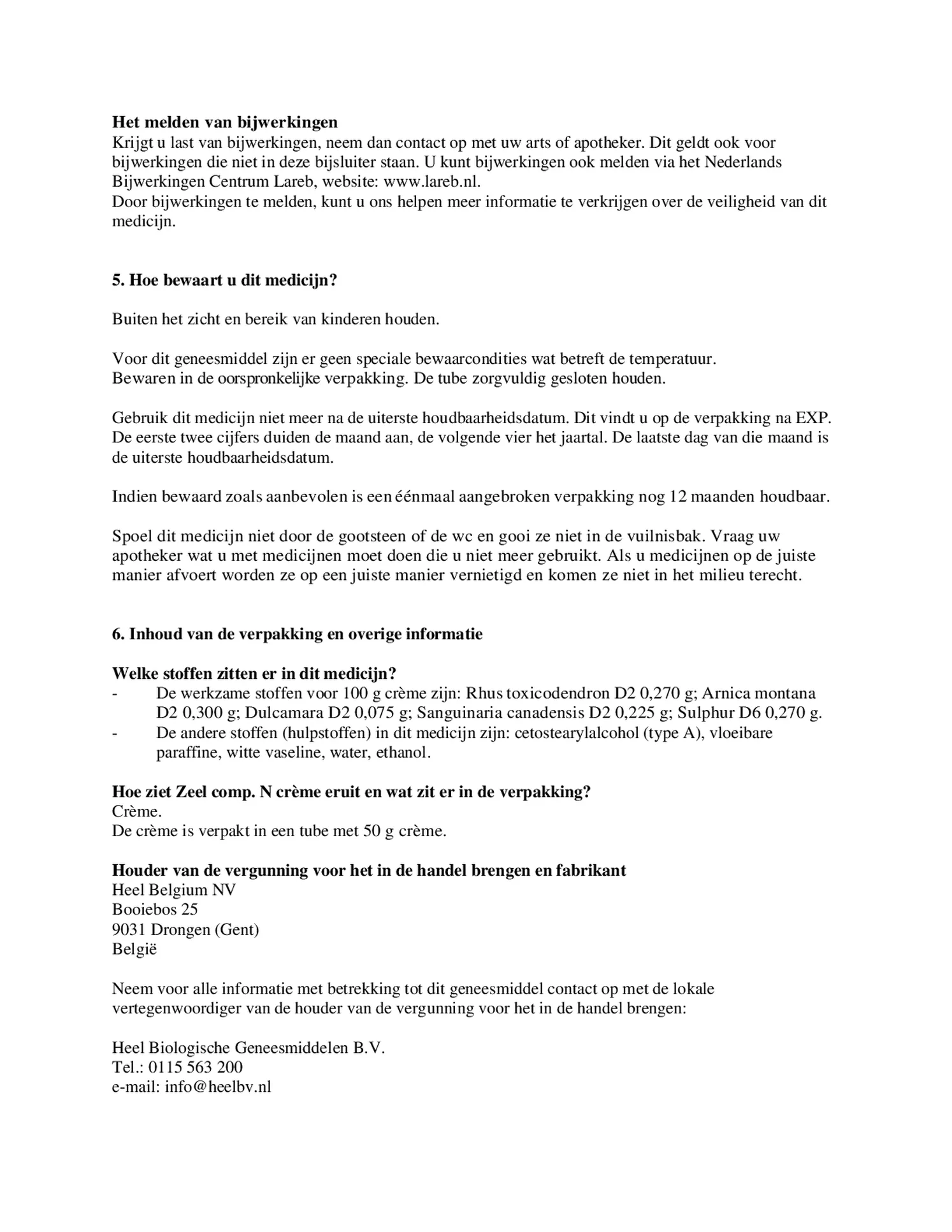 Zeel Compositum N Creme afbeelding van document #3, bijsluiter