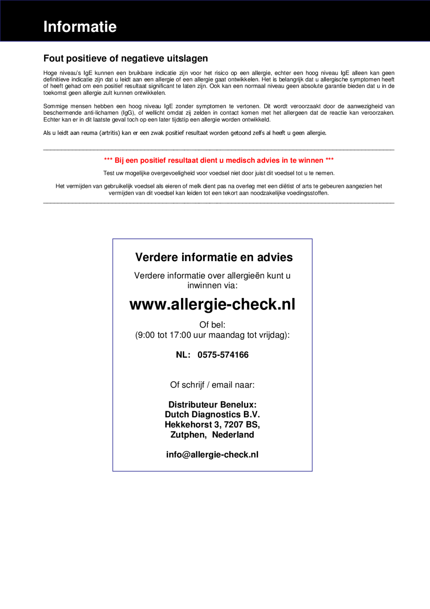 Allergie Check Huisstofmijt afbeelding van document #3, gebruiksaanwijzing