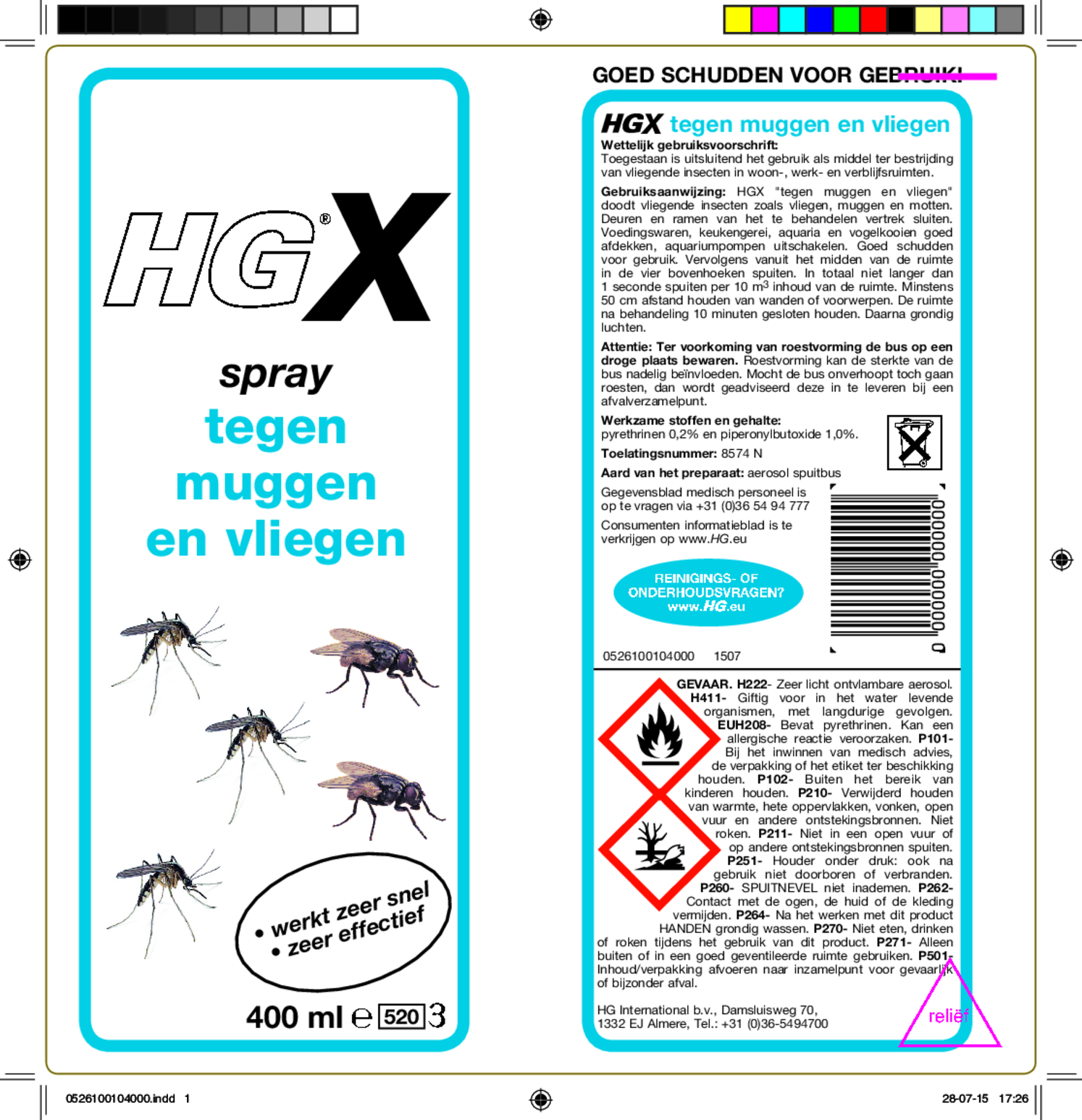 X Spray Tegen Muggen En Vliegen afbeelding van document #1, etiket