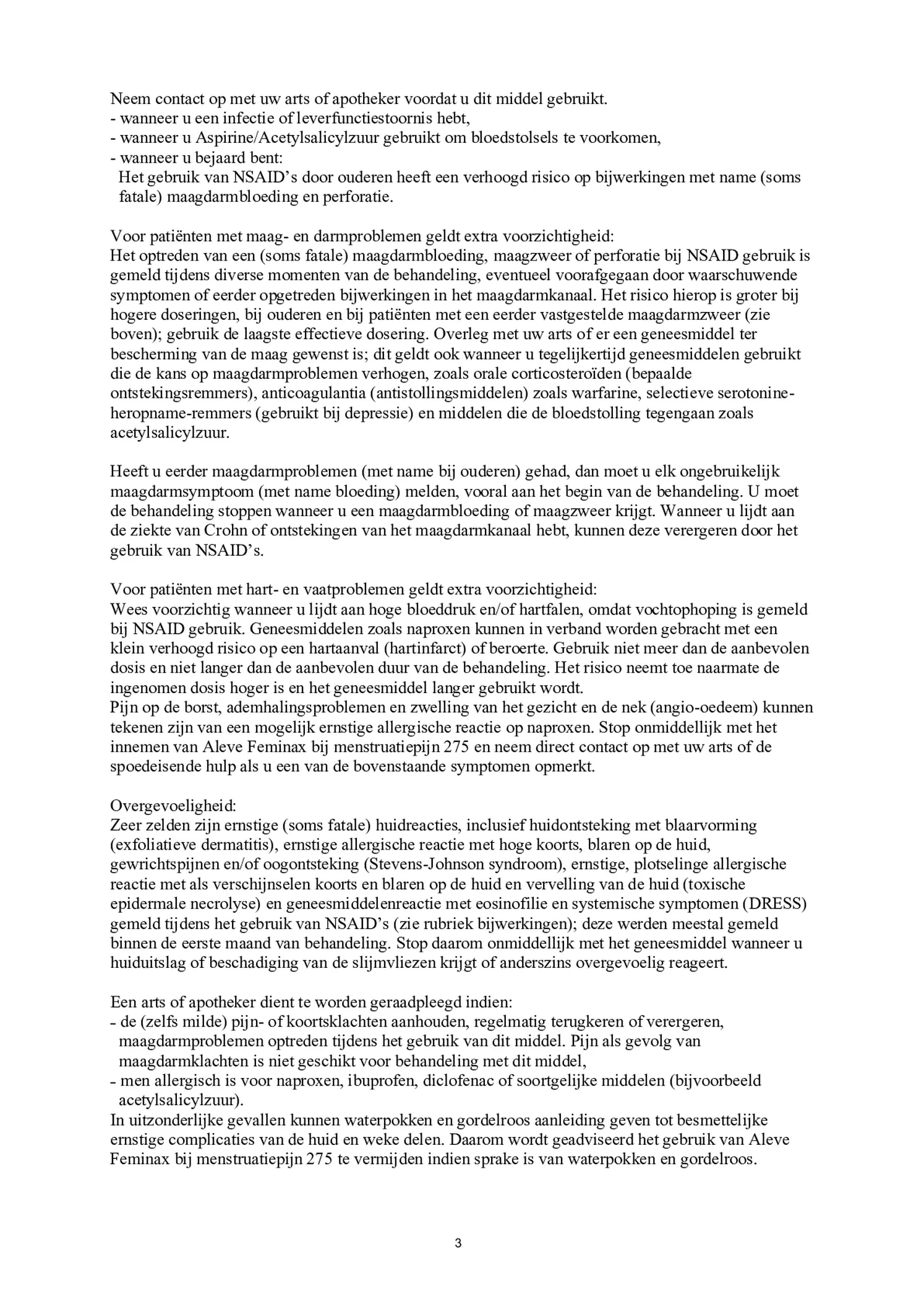 Feminax bij Menstruatiepijn Tabletten afbeelding van document #3, bijsluiter