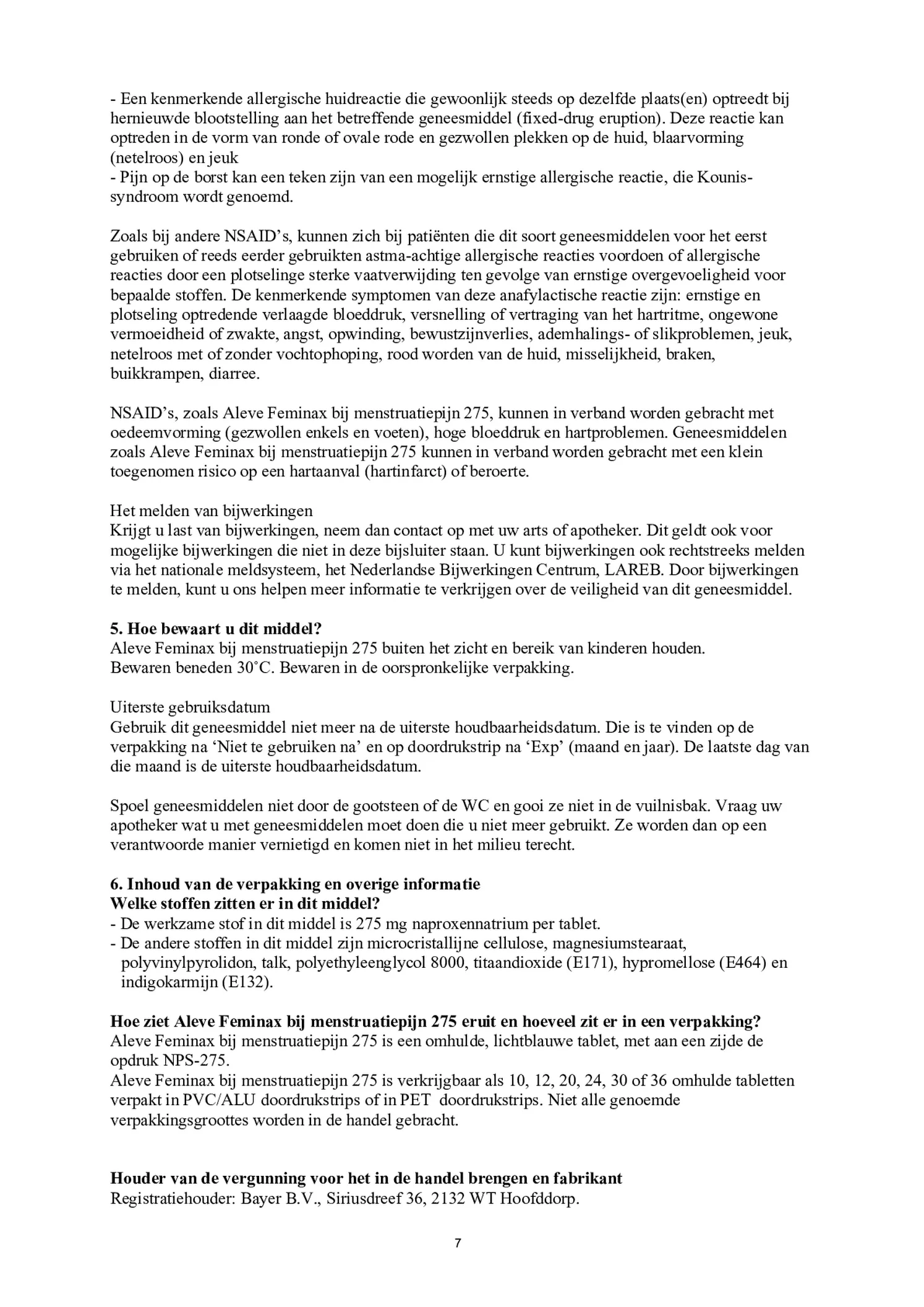 Feminax bij Menstruatiepijn Tabletten afbeelding van document #7, bijsluiter