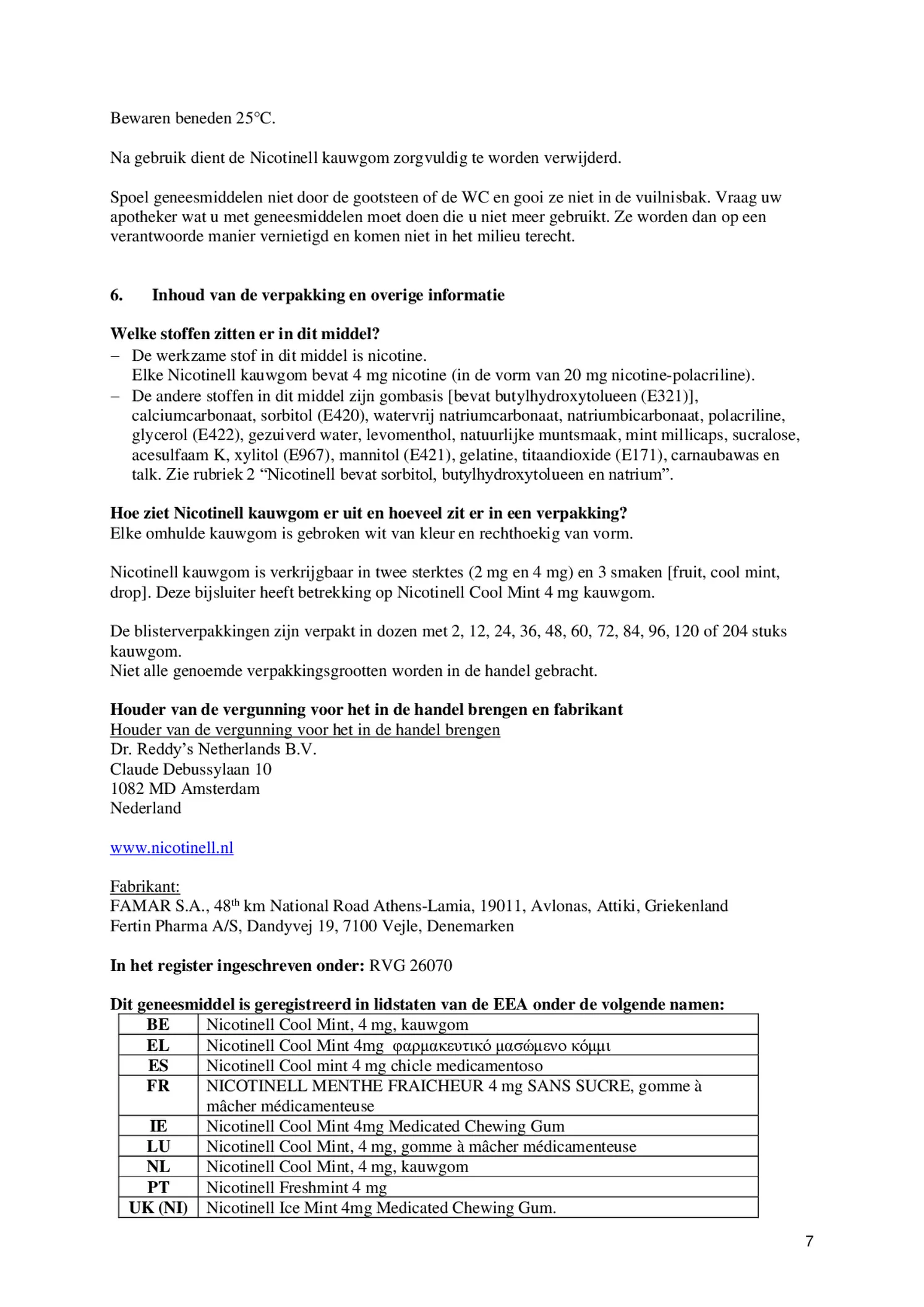 Kauwgom Cool Mint 4mg -  voor stoppen met roken afbeelding van document #7, bijsluiter