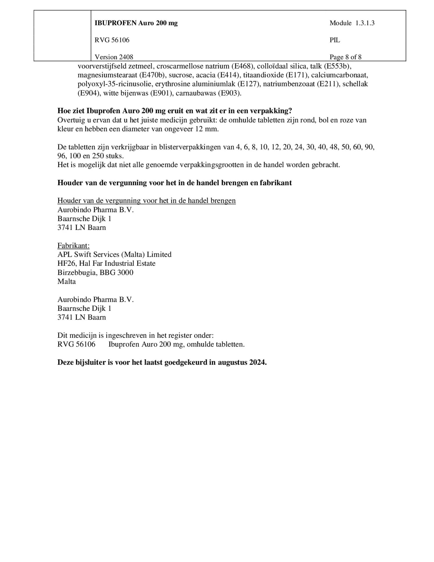 Ibuprofen 200mg afbeelding van document #8, bijsluiter