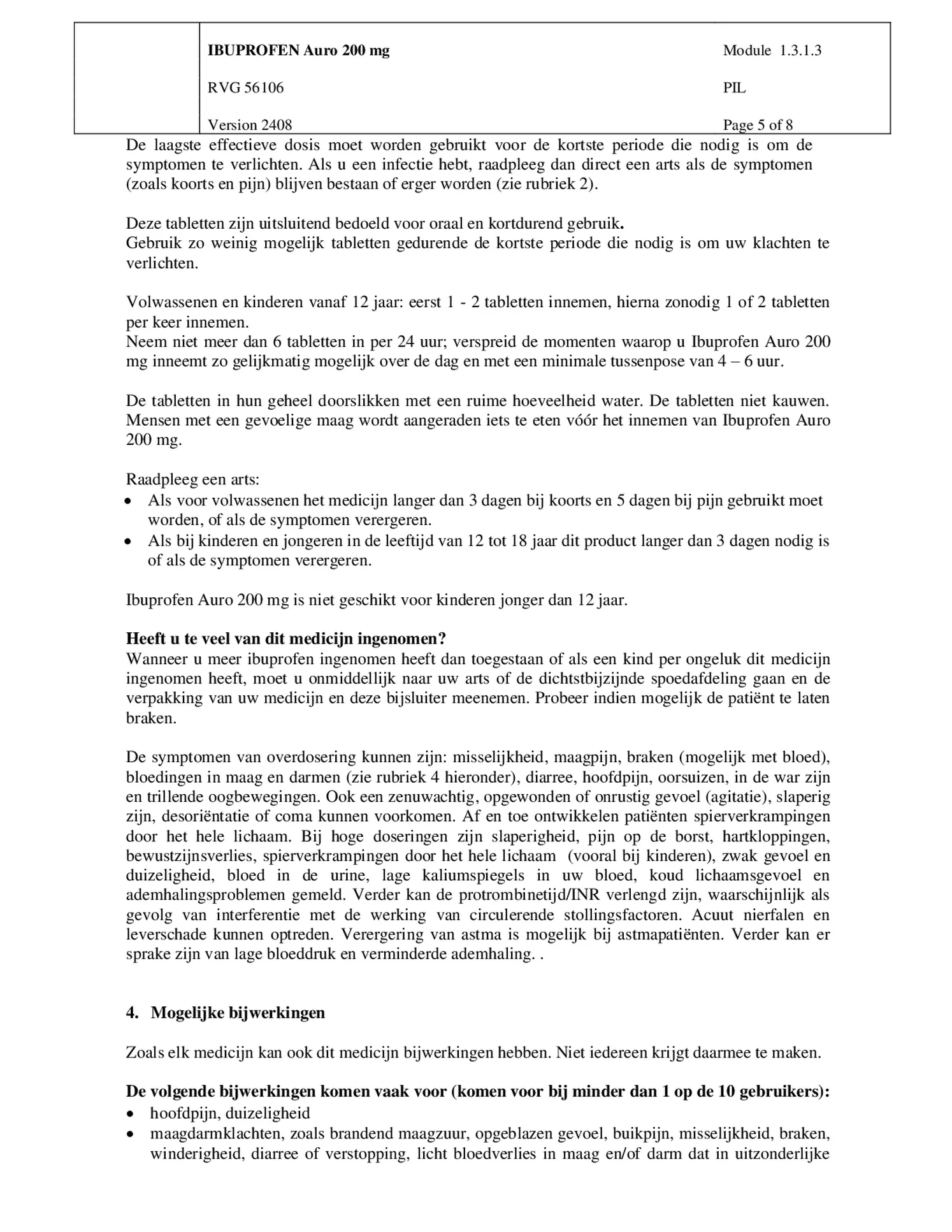 Ibuprofen 200mg afbeelding van document #5, bijsluiter