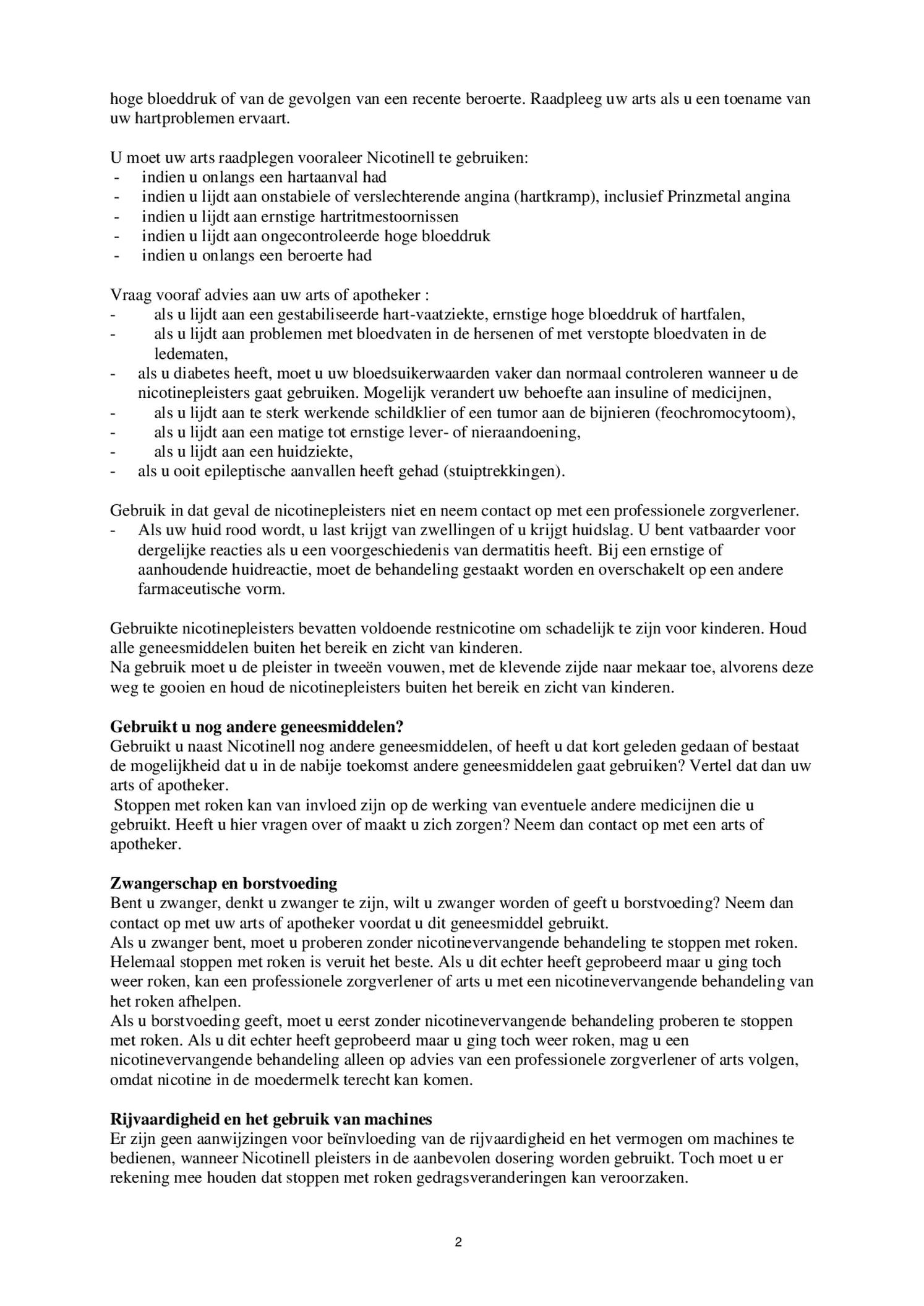 Pleisters 7 mg - voor stoppen met roken afbeelding van document #2, bijsluiter