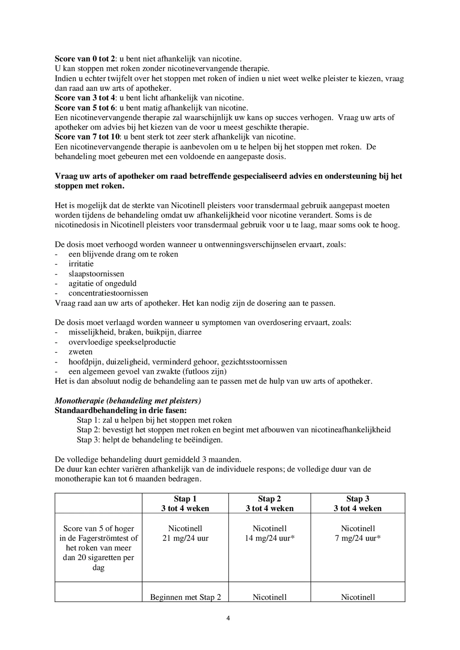 Pleisters 7 mg - voor stoppen met roken afbeelding van document #4, bijsluiter