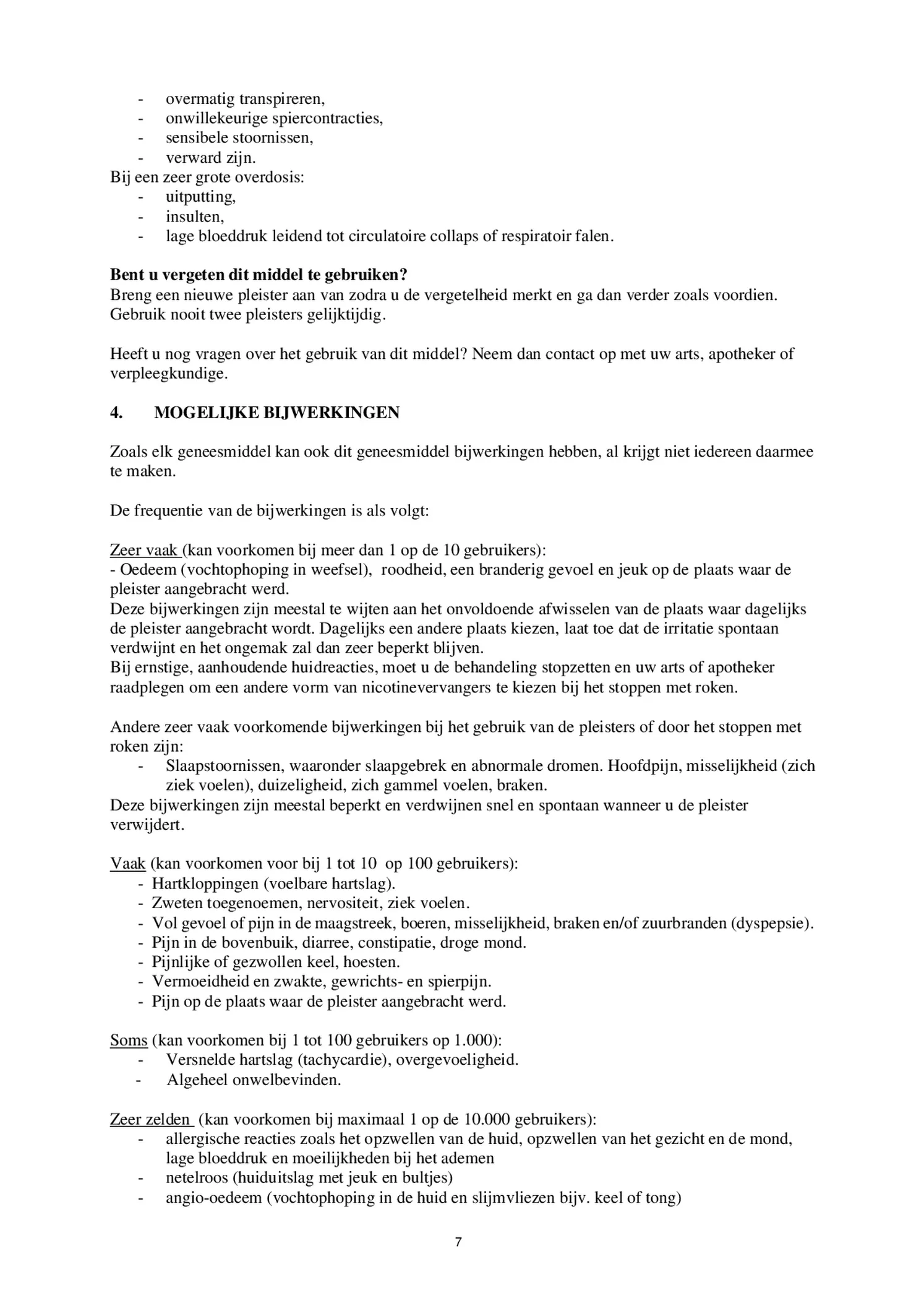 Pleisters 7 mg - voor stoppen met roken afbeelding van document #7, bijsluiter