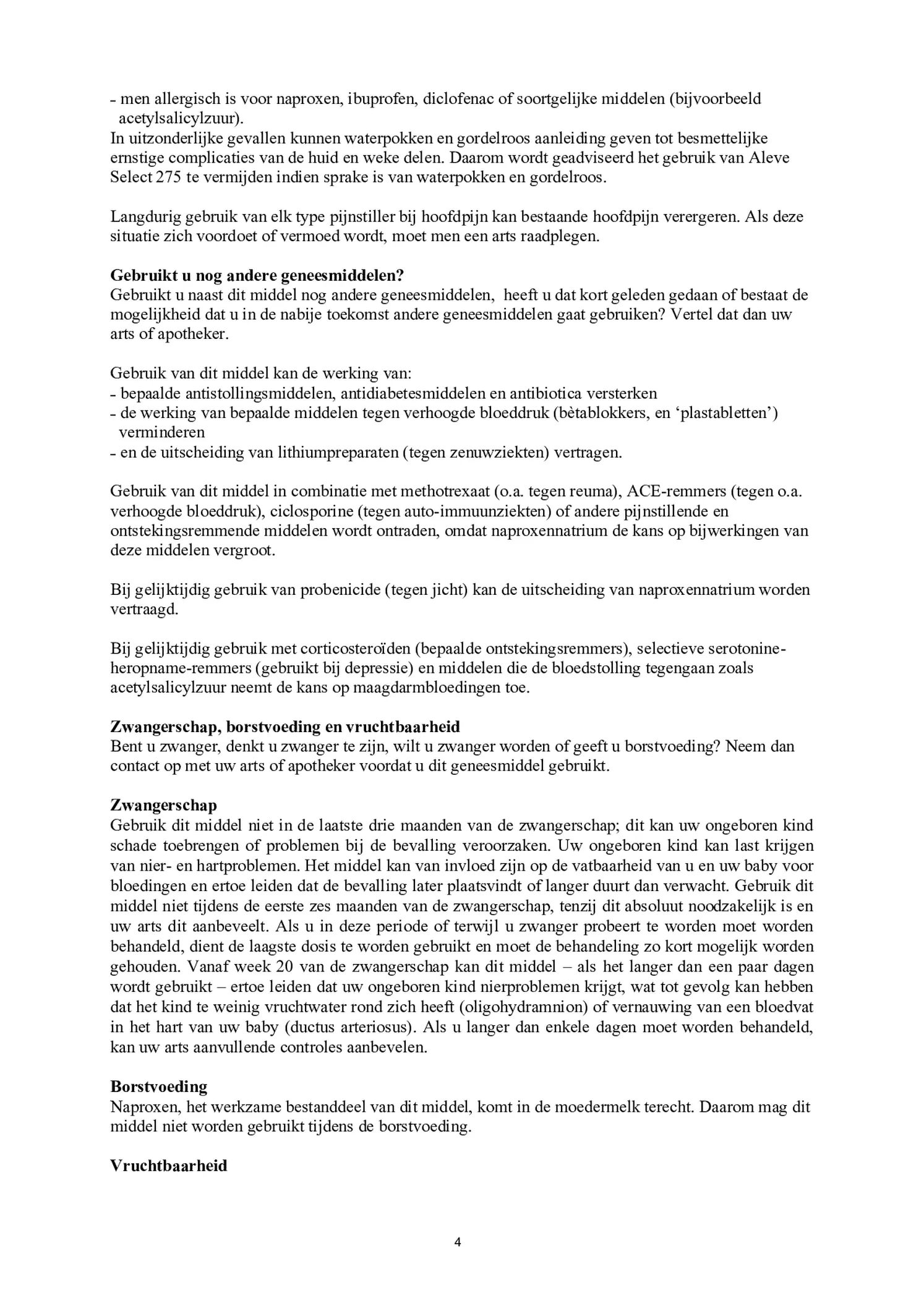 Select 275mg Tabletten afbeelding van document #4, bijsluiter