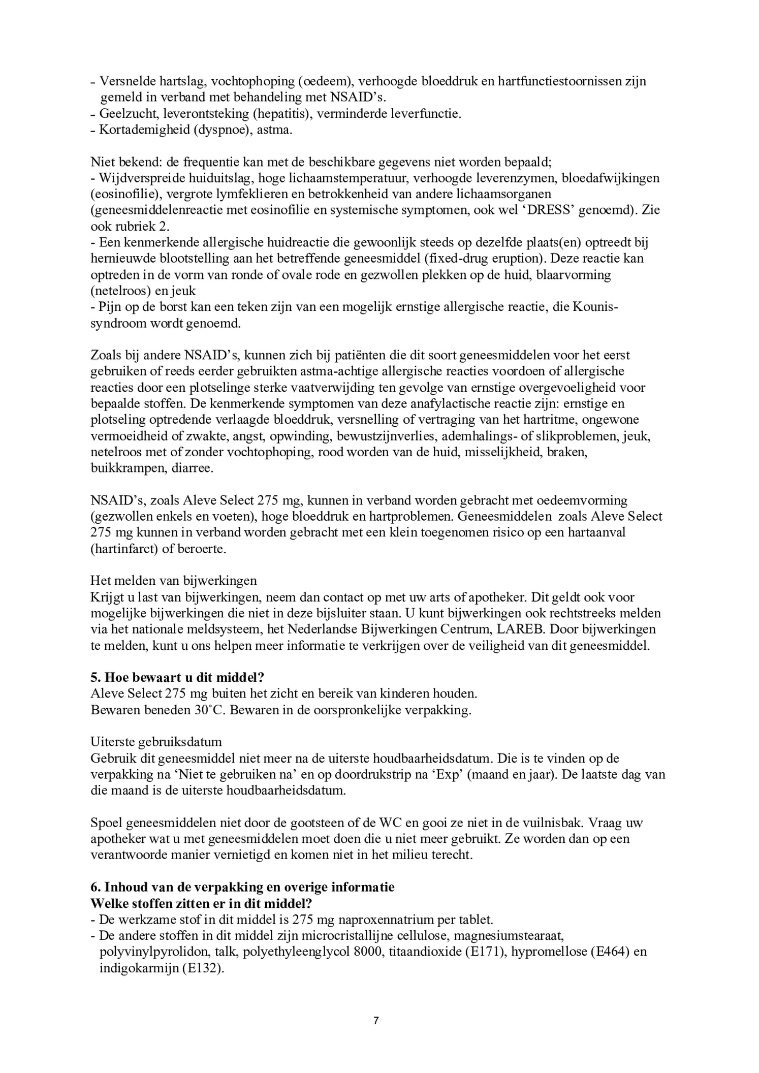 Select 275mg Tabletten afbeelding van document #7, bijsluiter