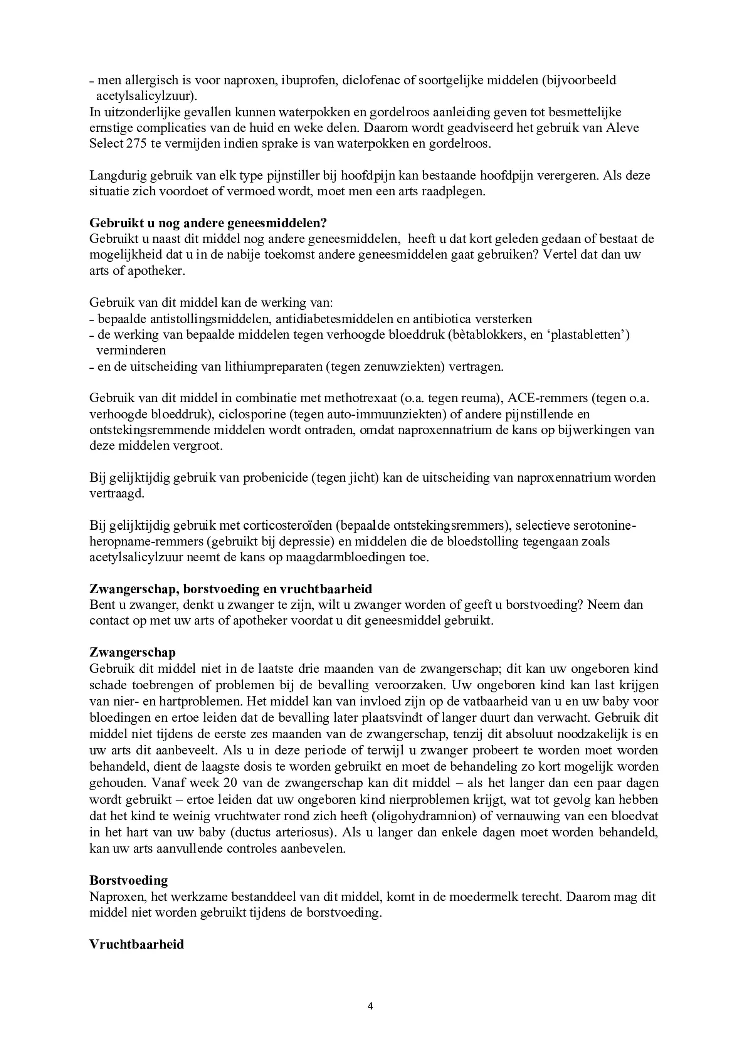 Select 275mg Tabletten afbeelding van document #4, bijsluiter