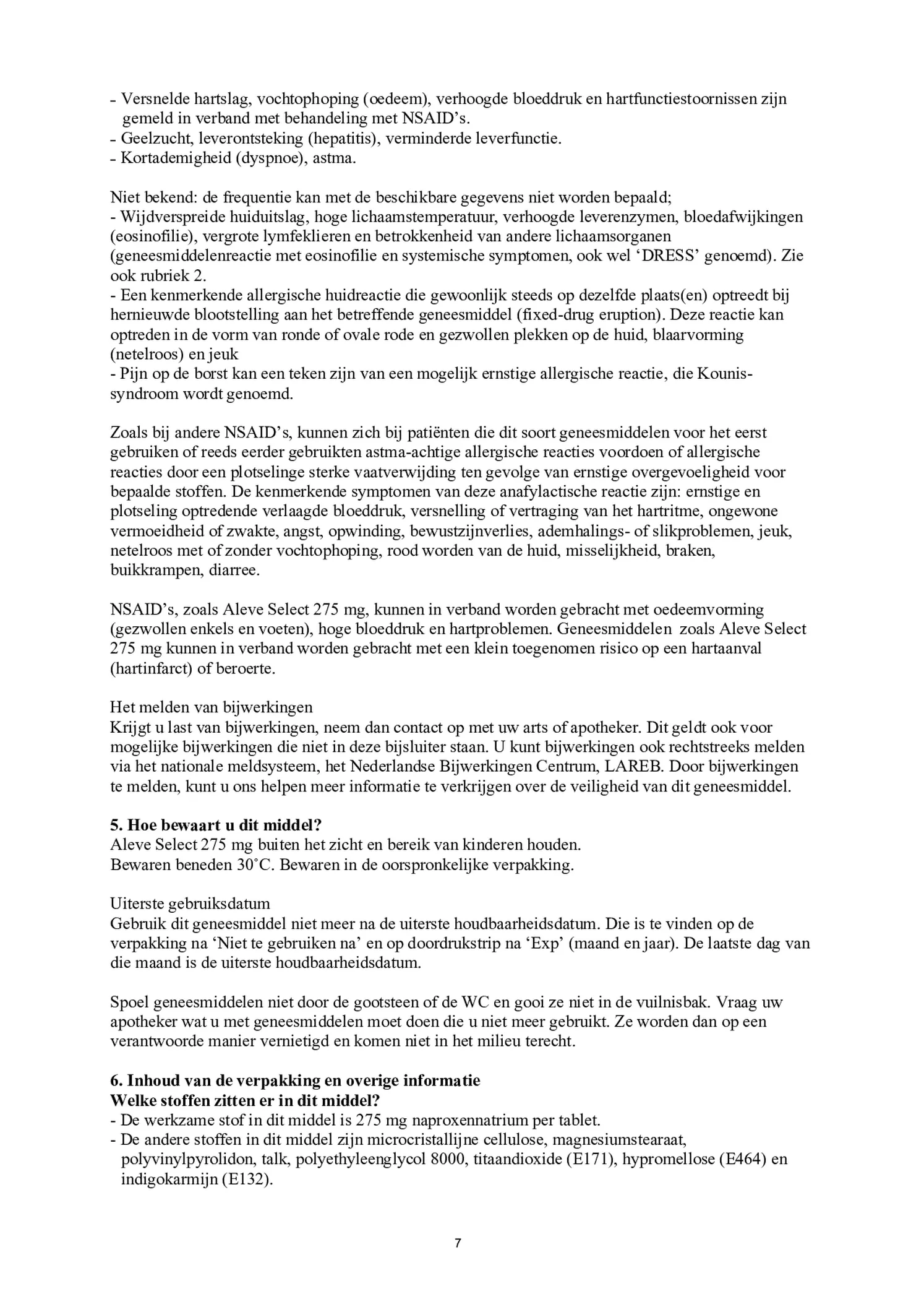 Select 275mg Tabletten afbeelding van document #7, bijsluiter