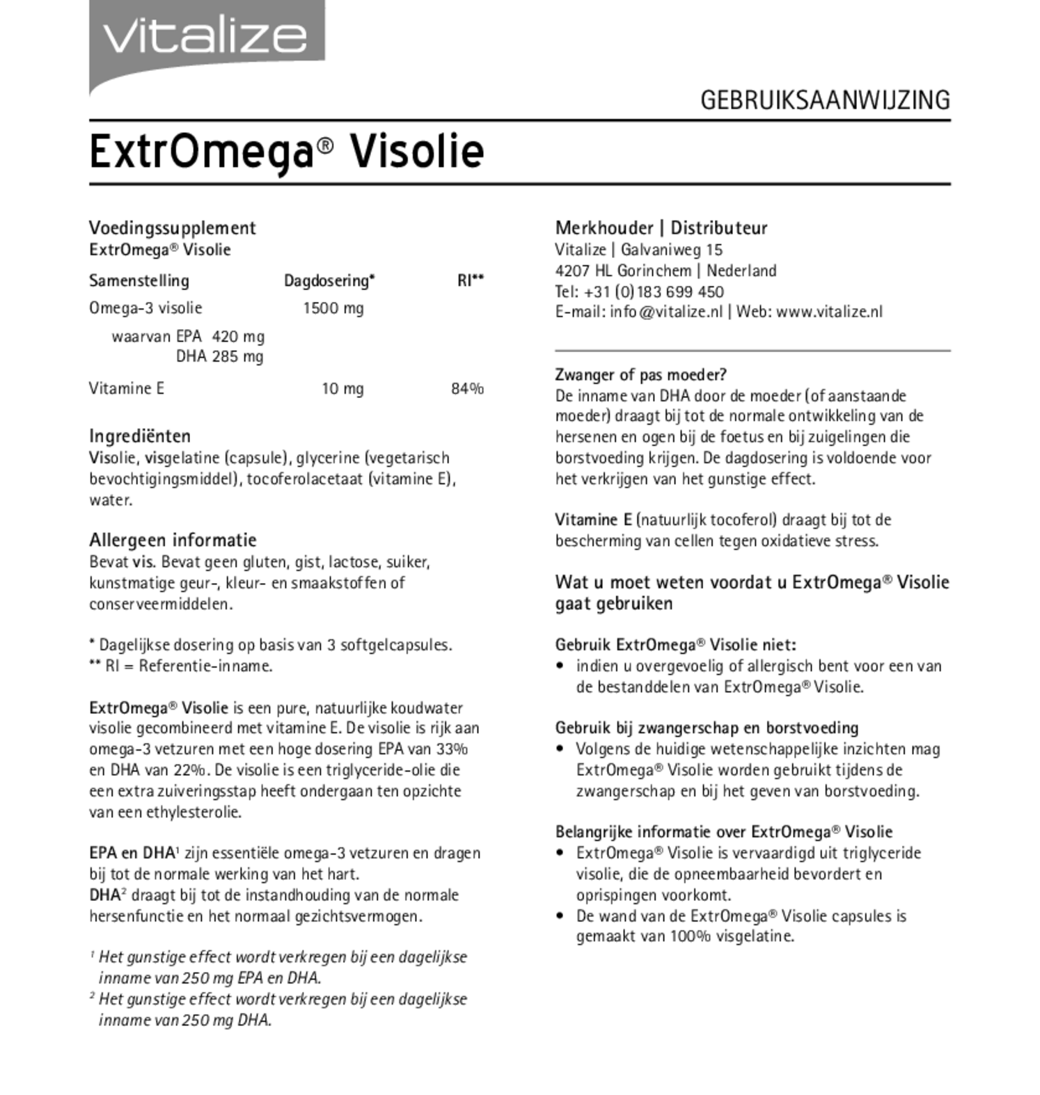ExtrOmega Omega 3 Voordeel Capsules afbeelding van document #1, gebruiksaanwijzing