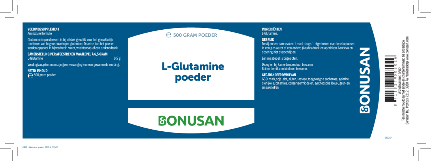 L-glutamine Poeder afbeelding van document #1, etiket