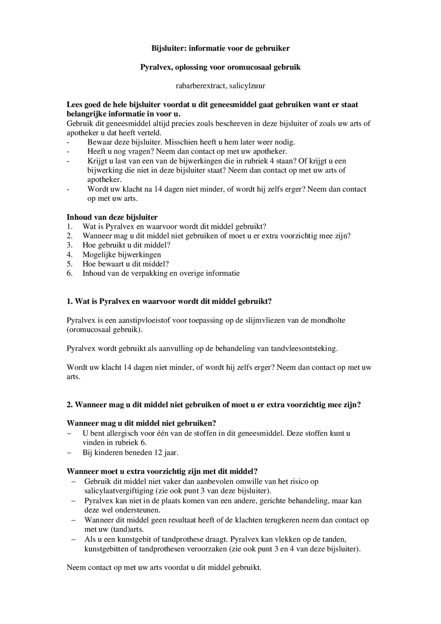 Pyralvex Mondvloeistof afbeelding van document #1, bijsluiter